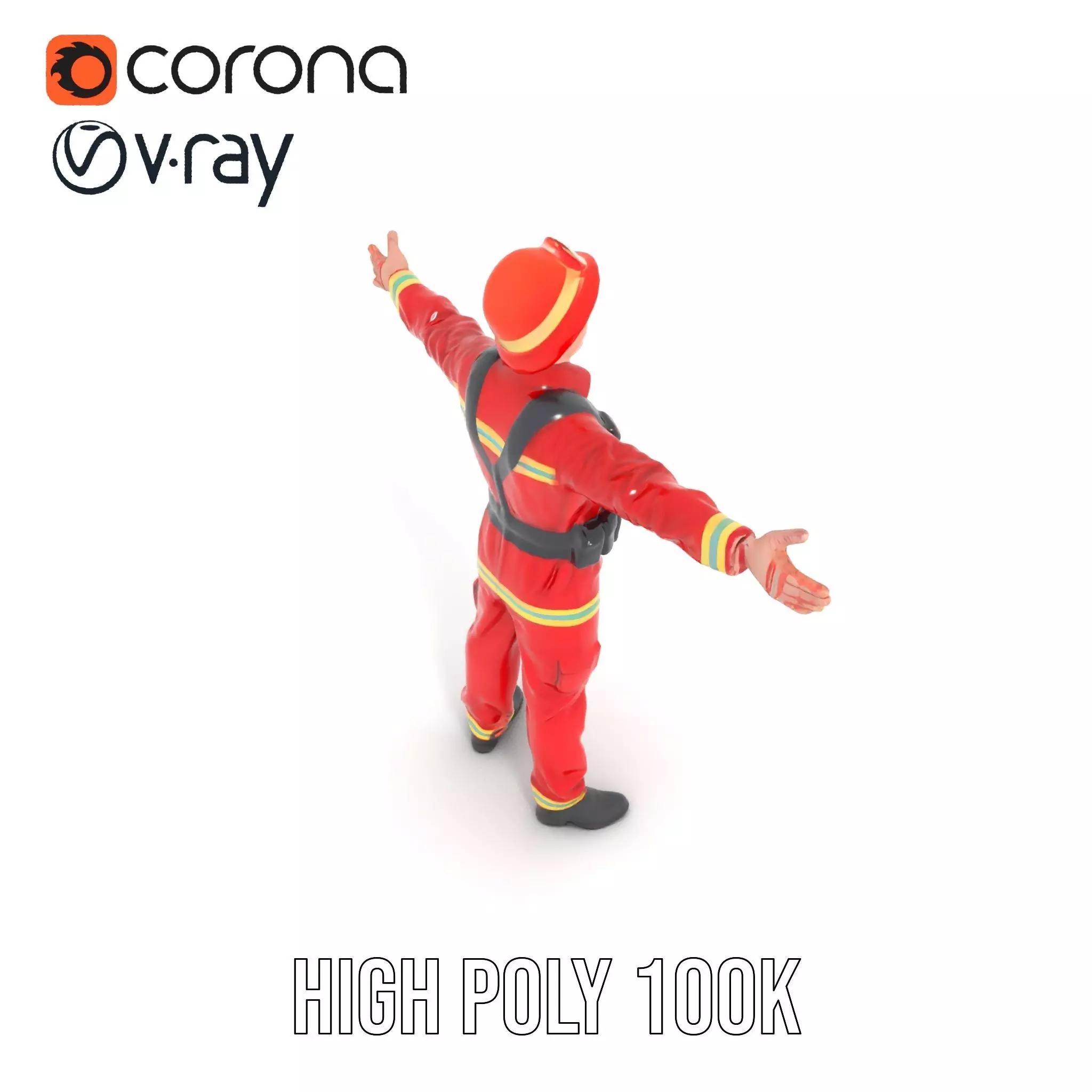 Firefighter Uniform Model Pack Low-poly 3D model_14