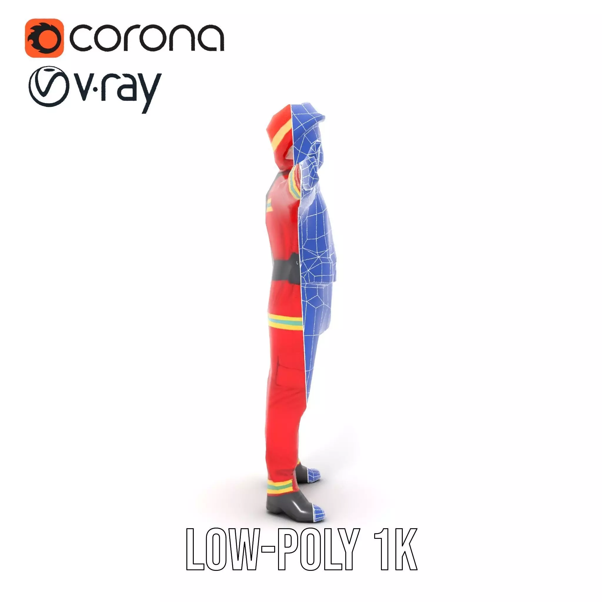 Firefighter Uniform Model Pack Low-poly 3D model_31