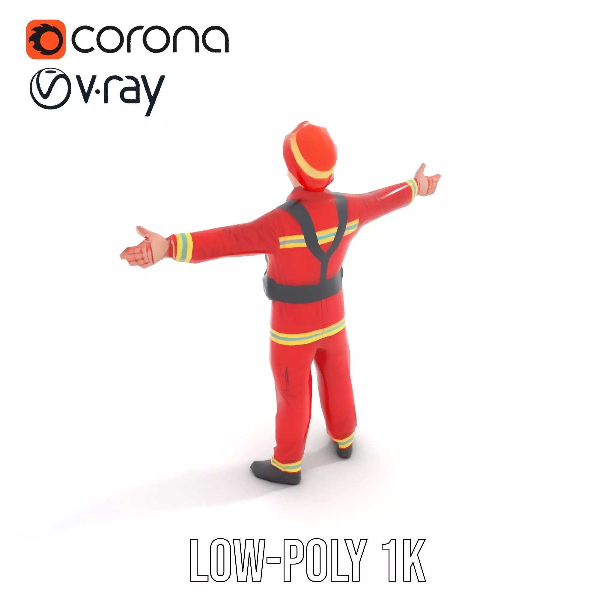 Firefighter Uniform Model Pack Low-poly 3D model_19