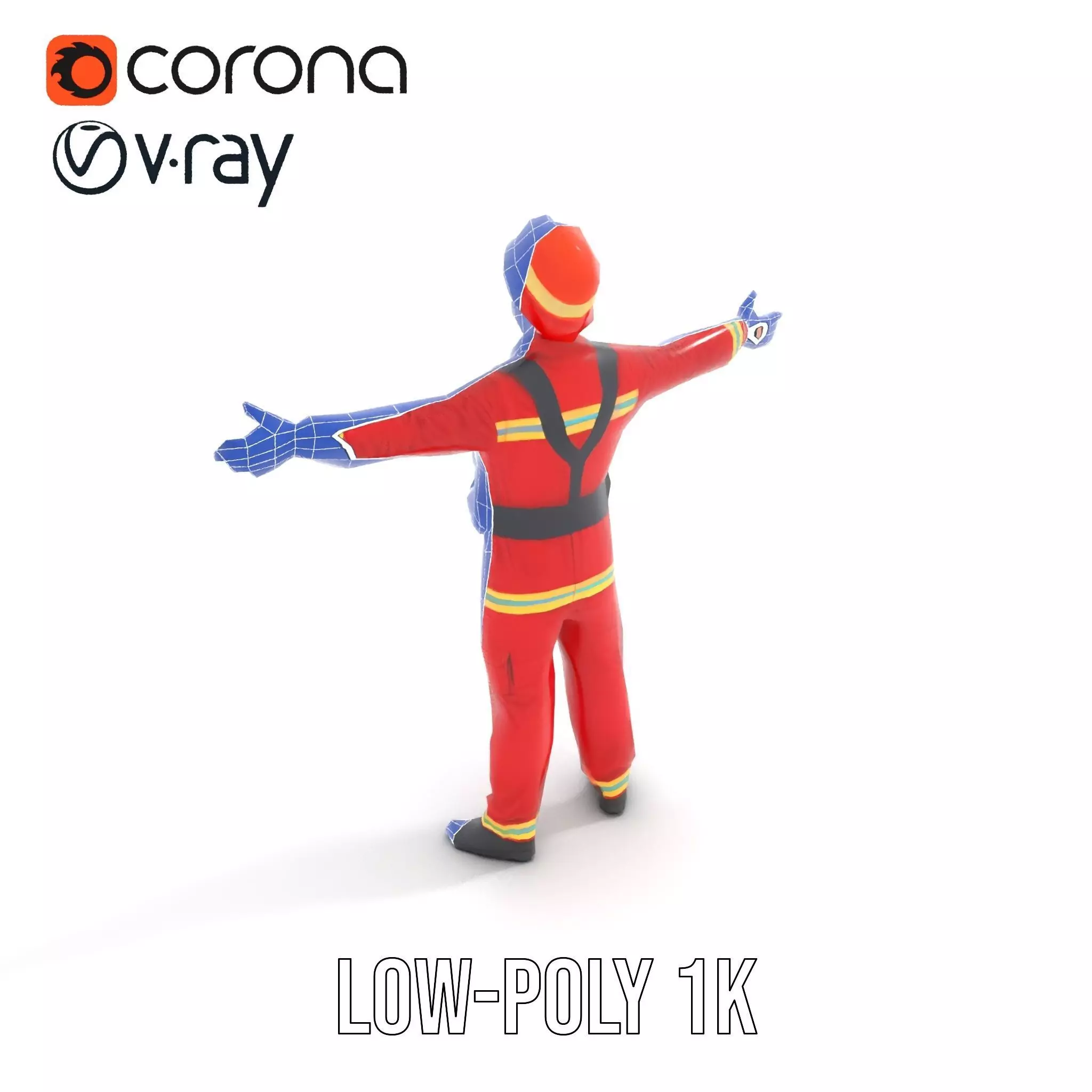 Firefighter Uniform Model Pack Low-poly 3D model_13