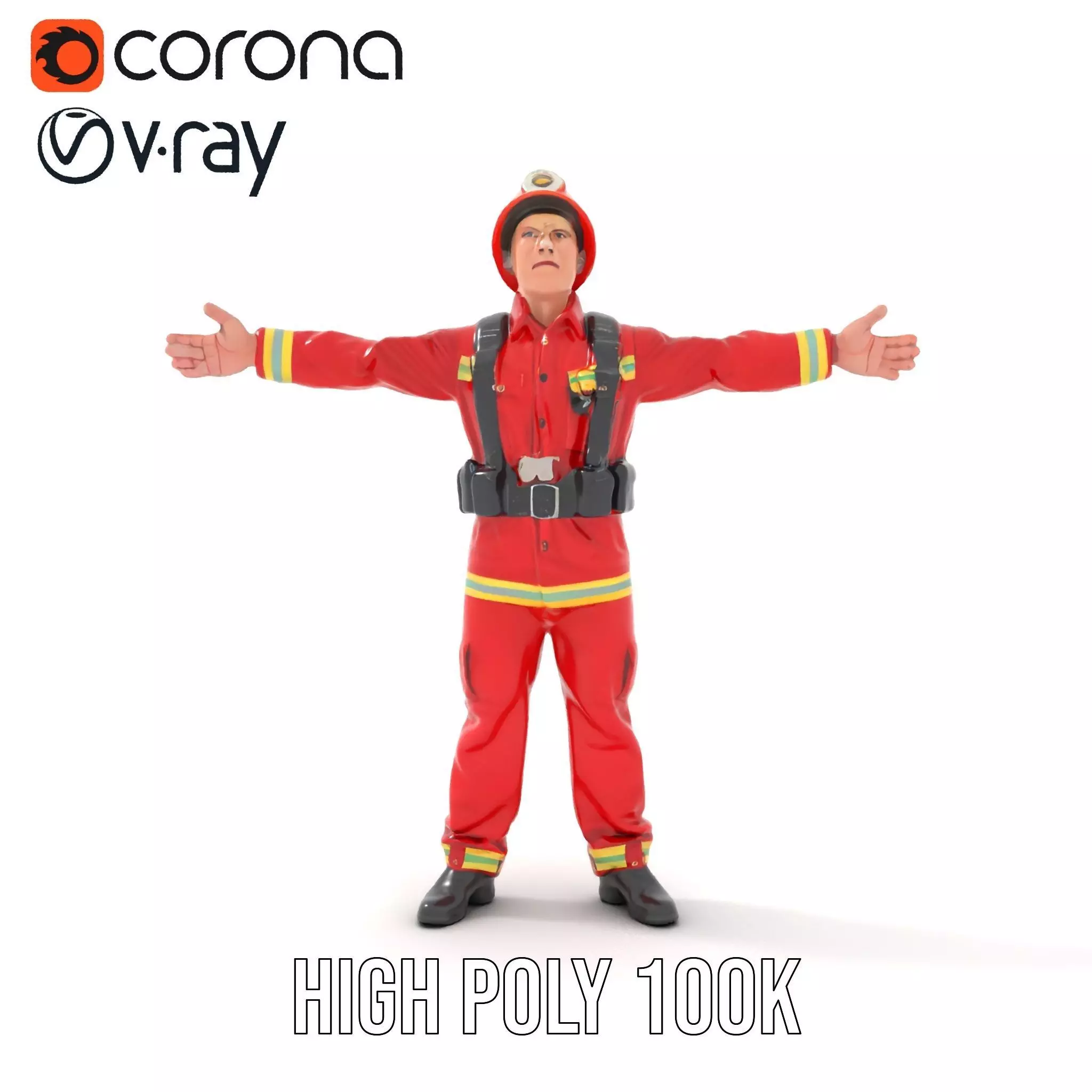 Firefighter Uniform Model Pack Low-poly 3D model_29