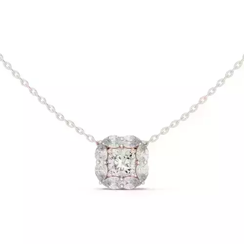 Pear And Cushion Diamond Pendant Woman Necklace 3dm STL Video 3D print model