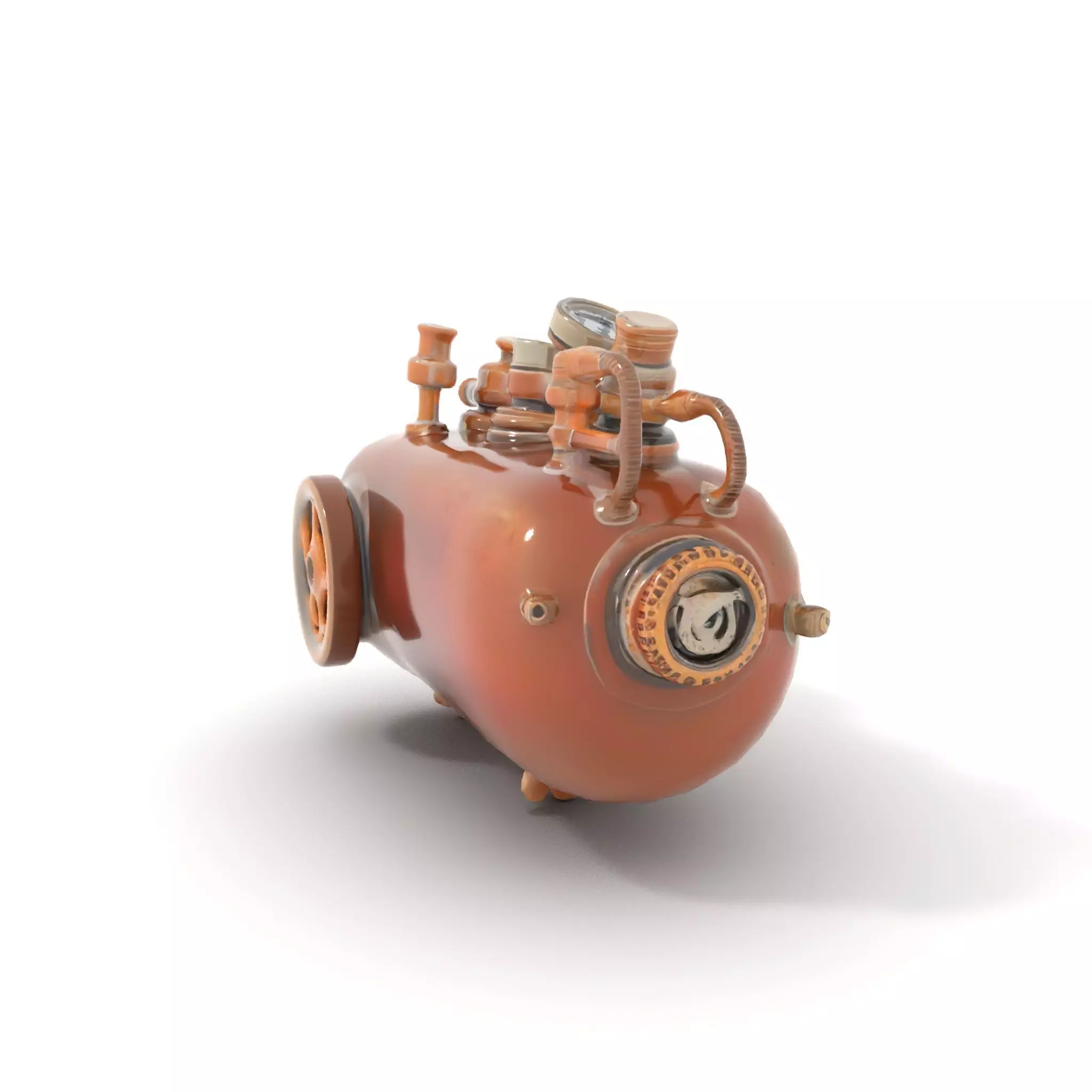 Steampunk Boiler and Gauge Model Pack Low-poly 3D model_13
