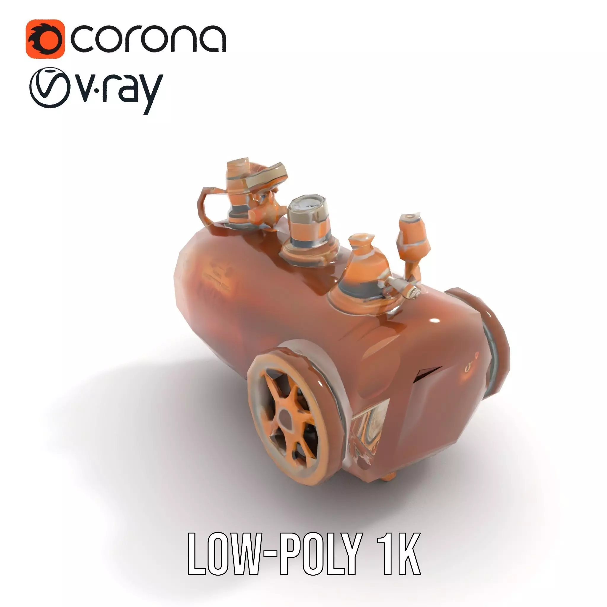 Steampunk Boiler and Gauge Model Pack Low-poly 3D model_7