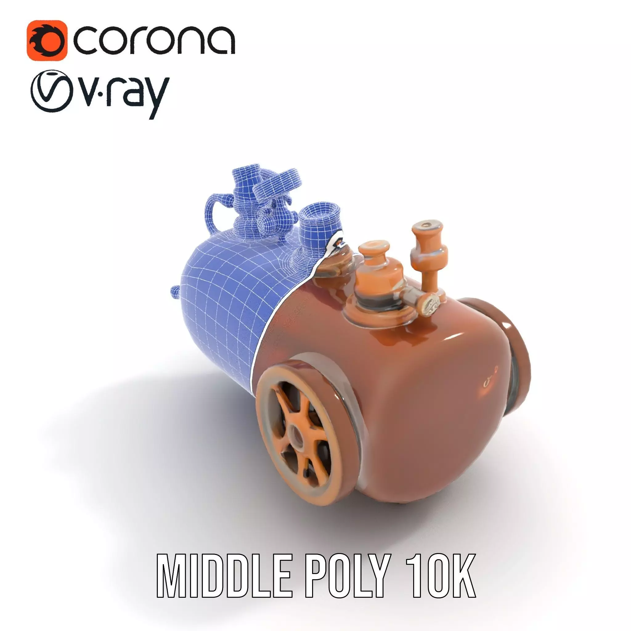 Steampunk Boiler and Gauge Model Pack Low-poly 3D model_15