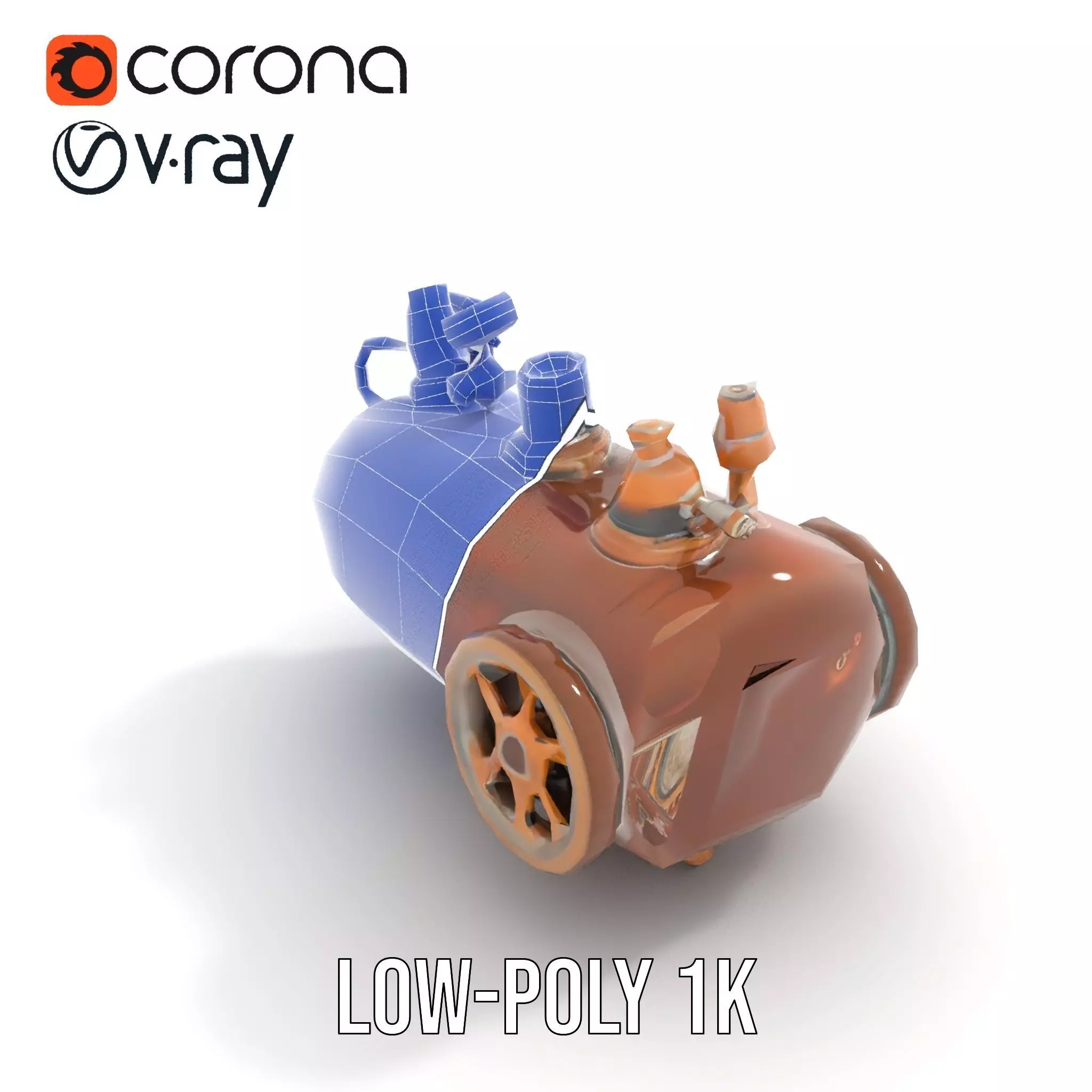 Steampunk Boiler and Gauge Model Pack Low-poly 3D model_25