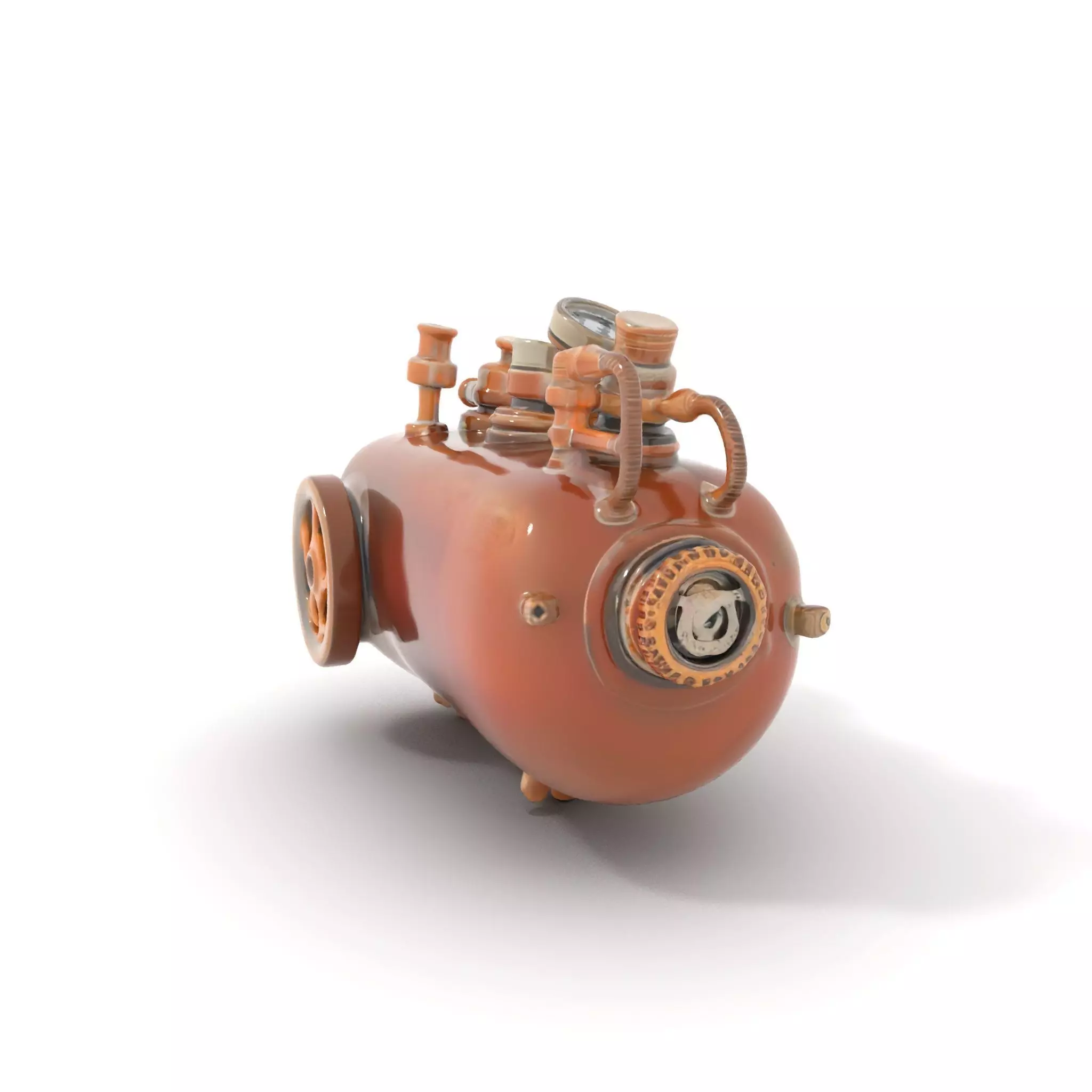 Steampunk Boiler and Gauge Model Pack Low-poly 3D model_0