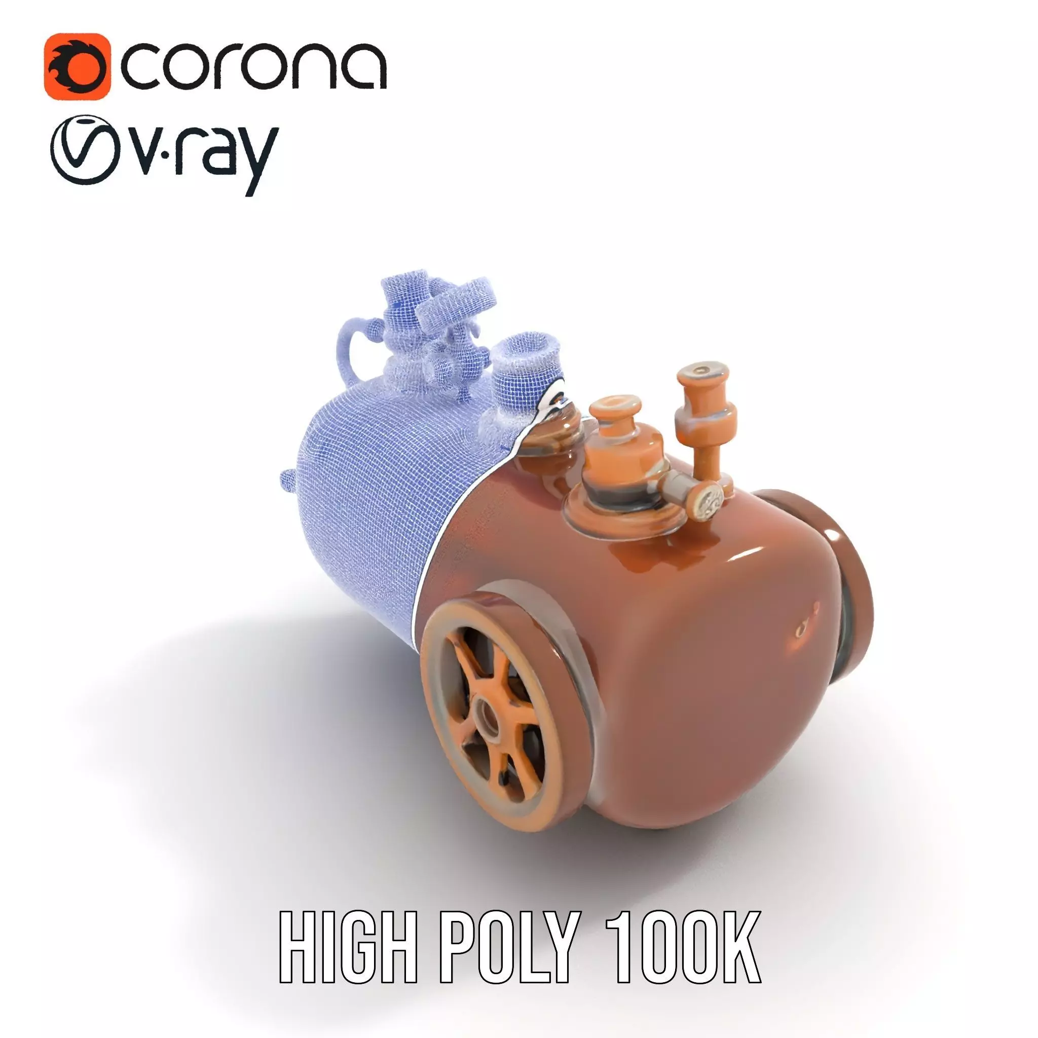 Steampunk Boiler and Gauge Model Pack Low-poly 3D model_20