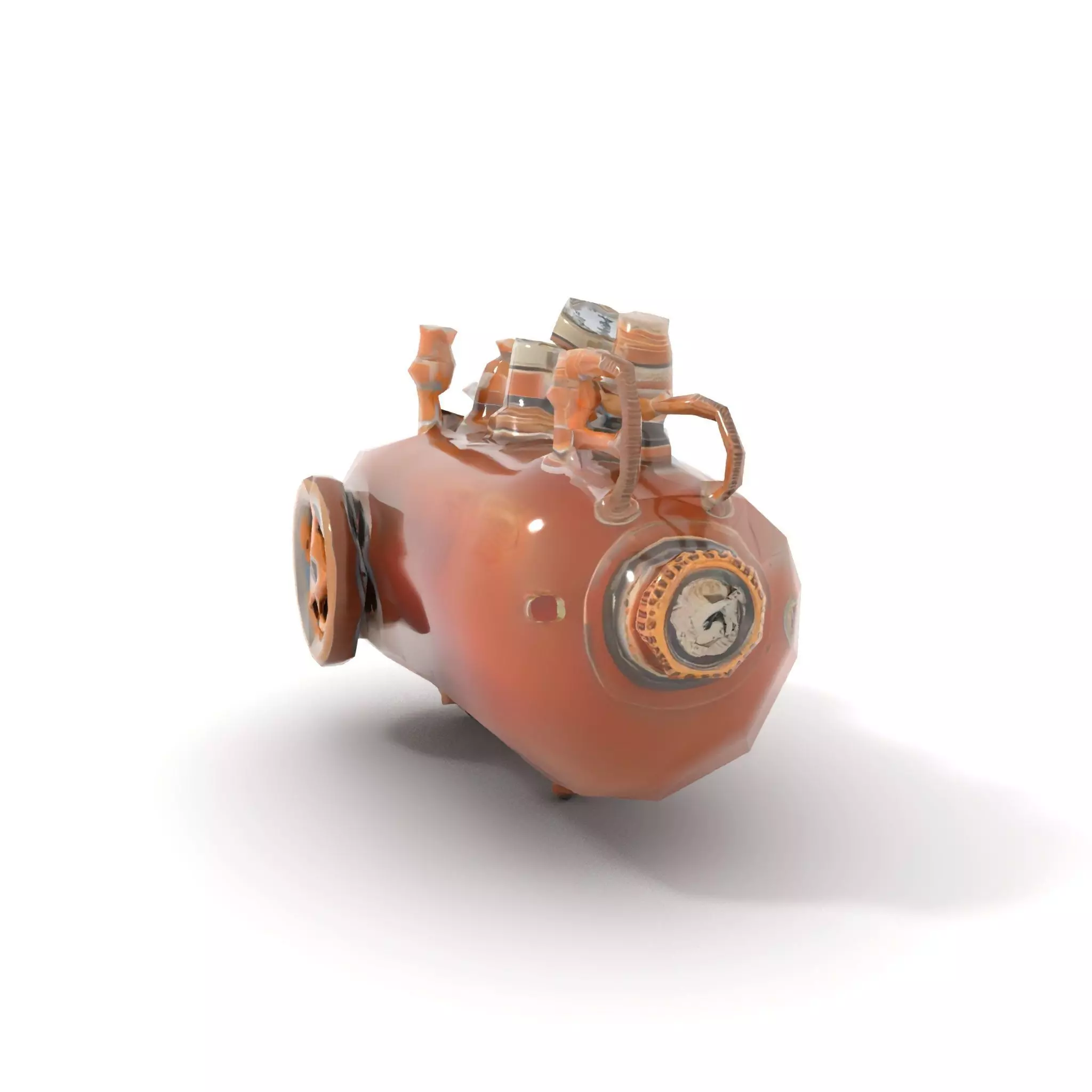 Steampunk Boiler and Gauge Model Pack Low-poly 3D model_9