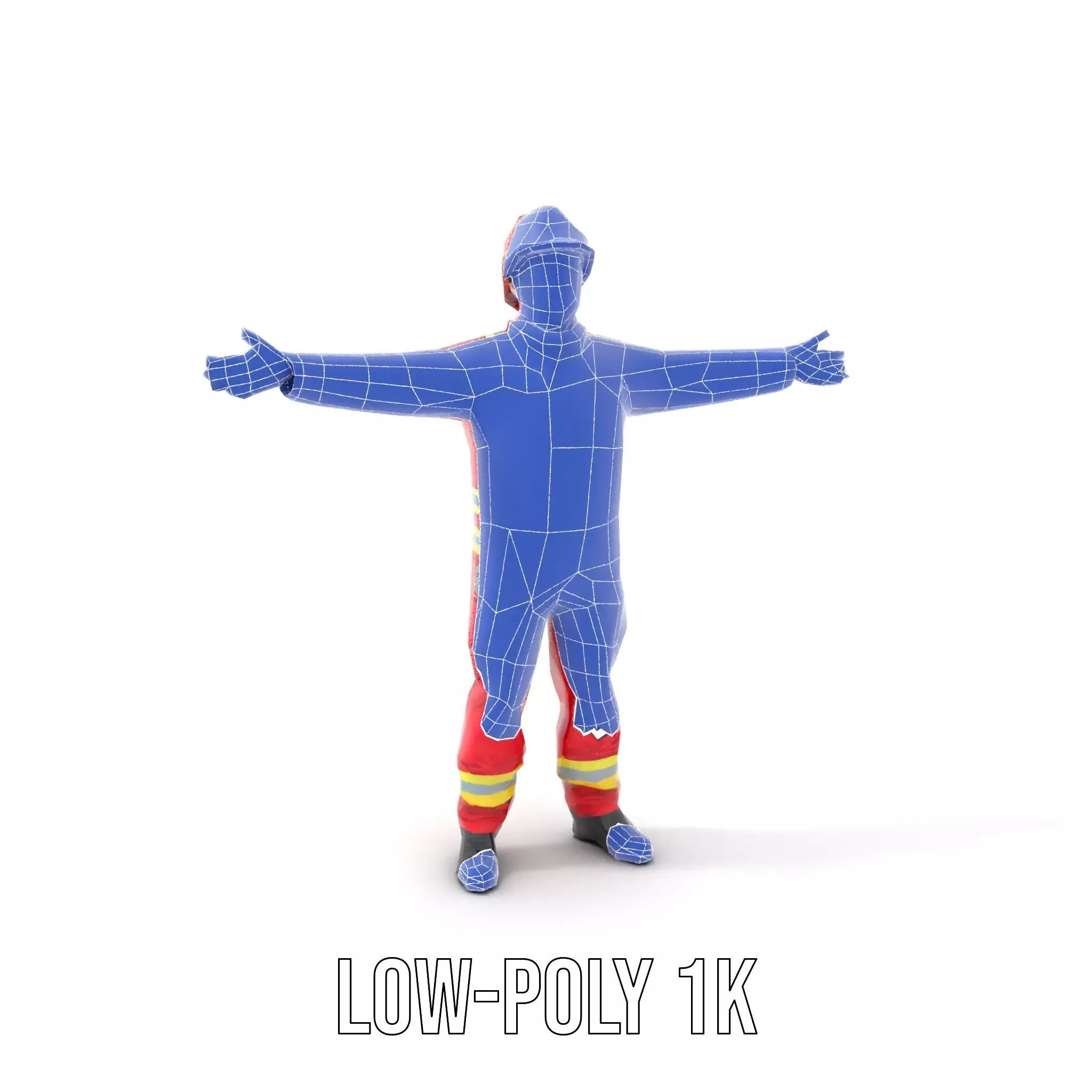 Firefighter Uniform model pack with Reflective Strips Low-poly 3D model_21