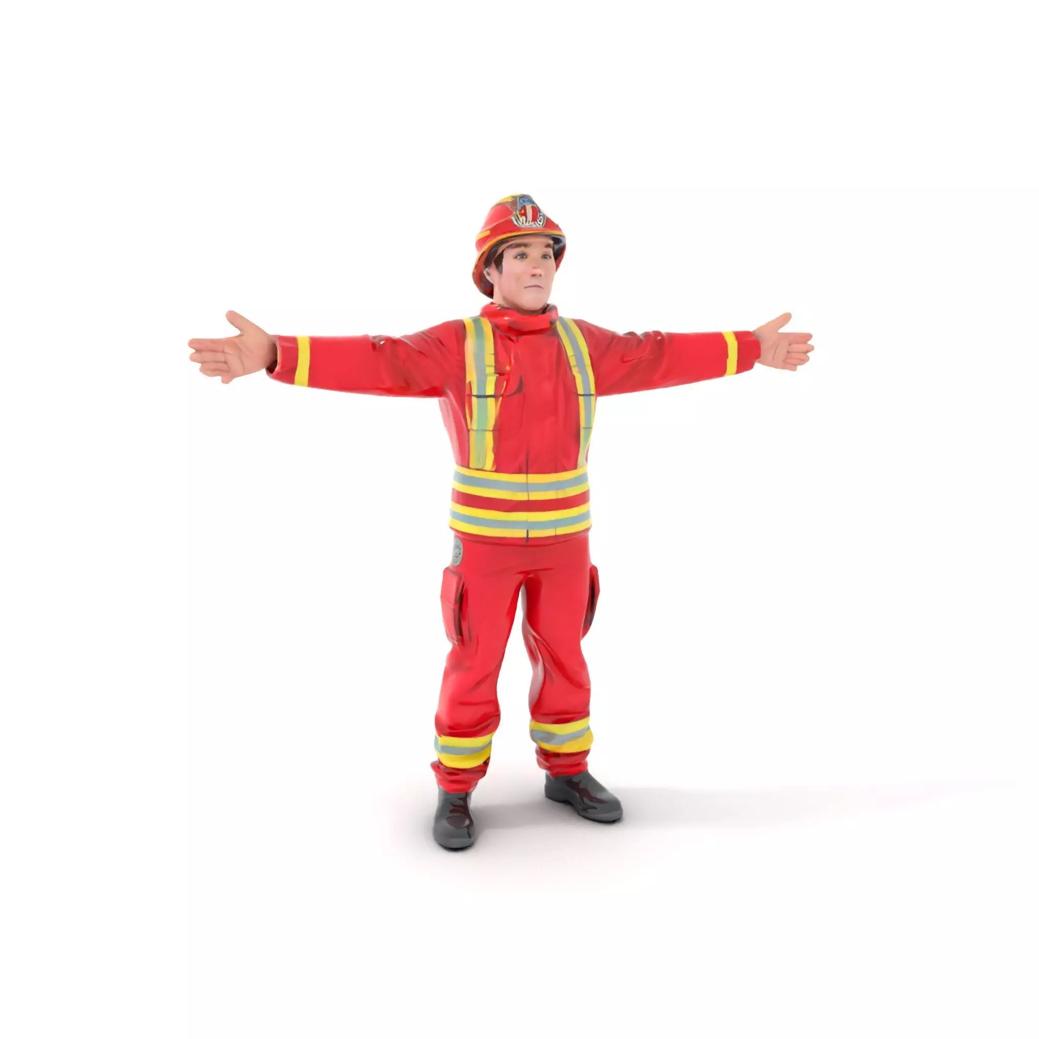 Firefighter Uniform model pack with Reflective Strips Low-poly 3D model_0