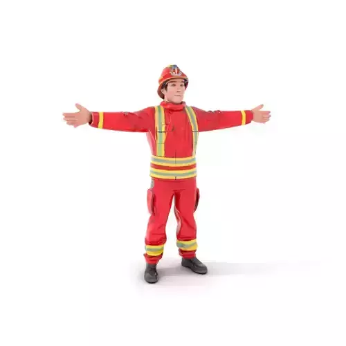 Firefighter Uniform model pack with Reflective Strips Low-poly 3D model