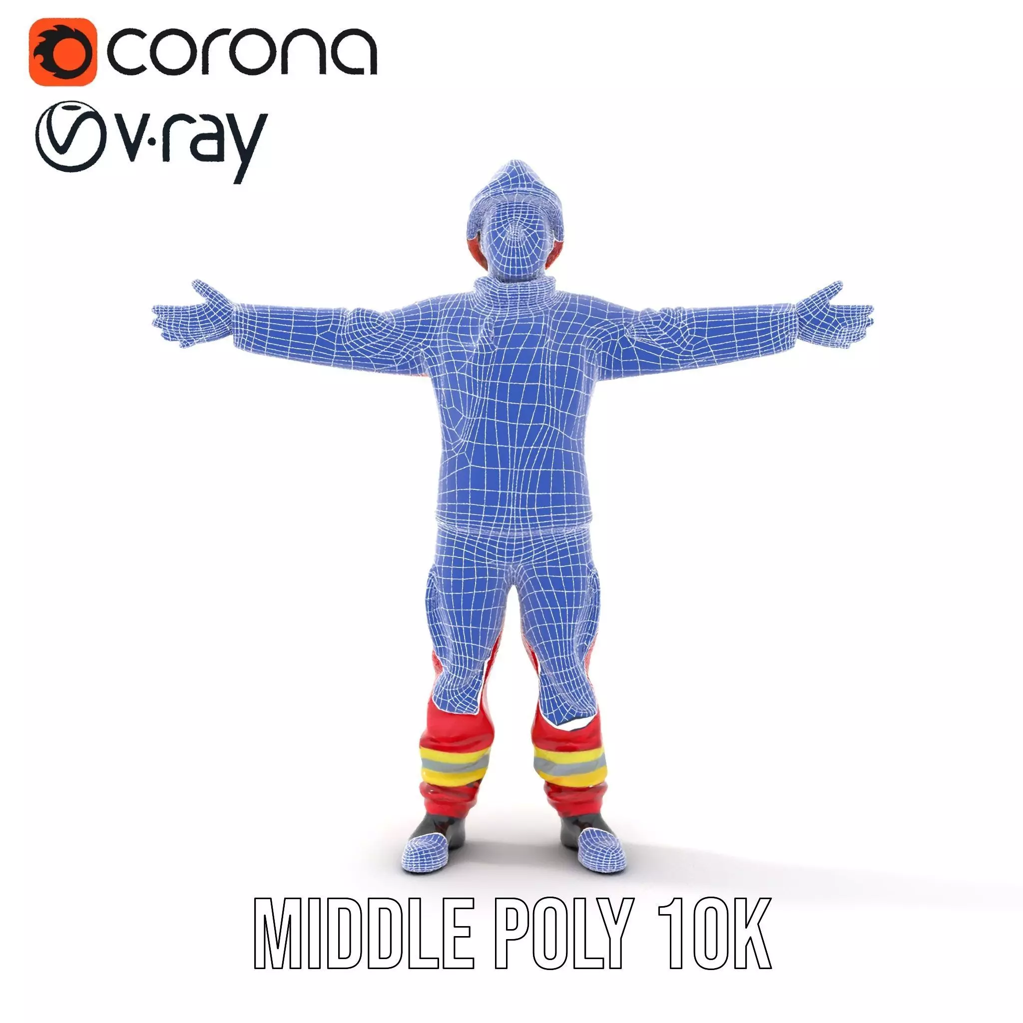 Firefighter Uniform model pack with Reflective Strips Low-poly 3D model_17