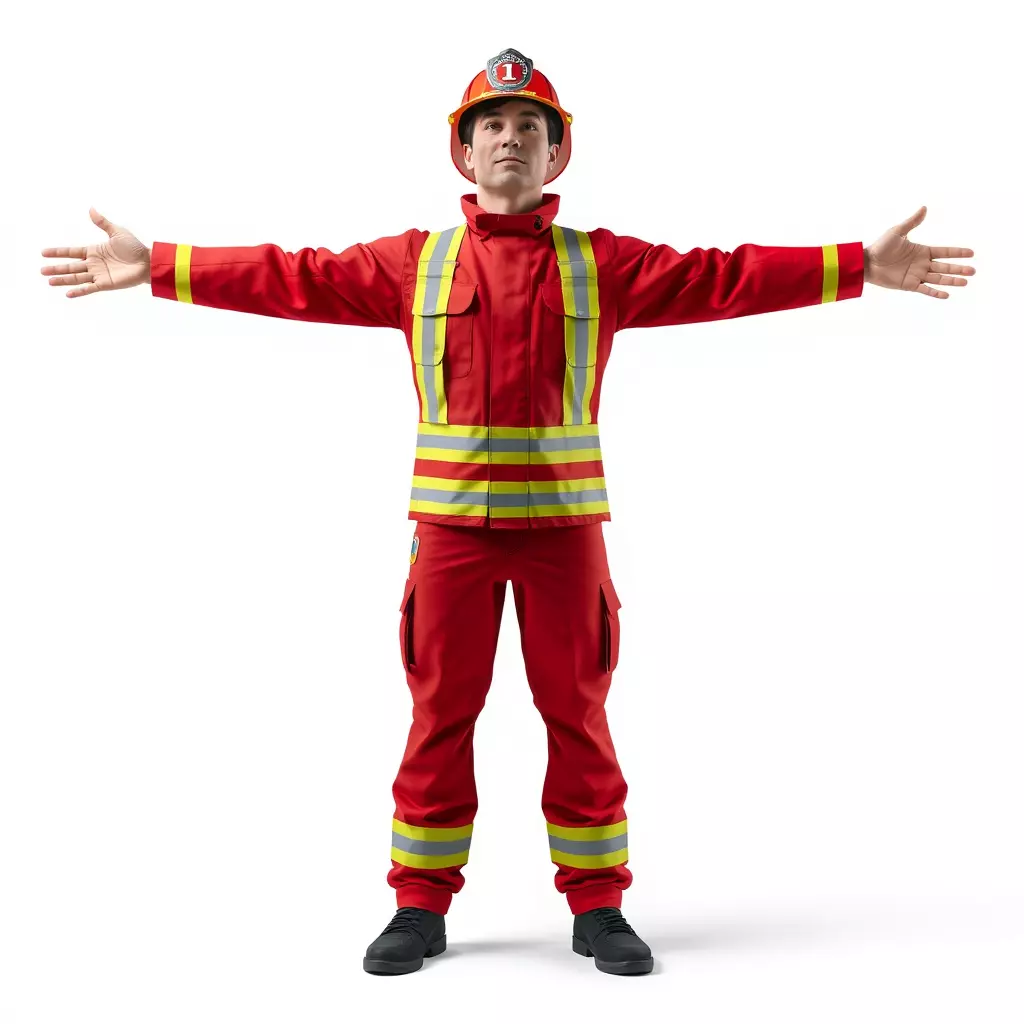 Firefighter Uniform model pack with Reflective Strips Low-poly 3D model_2