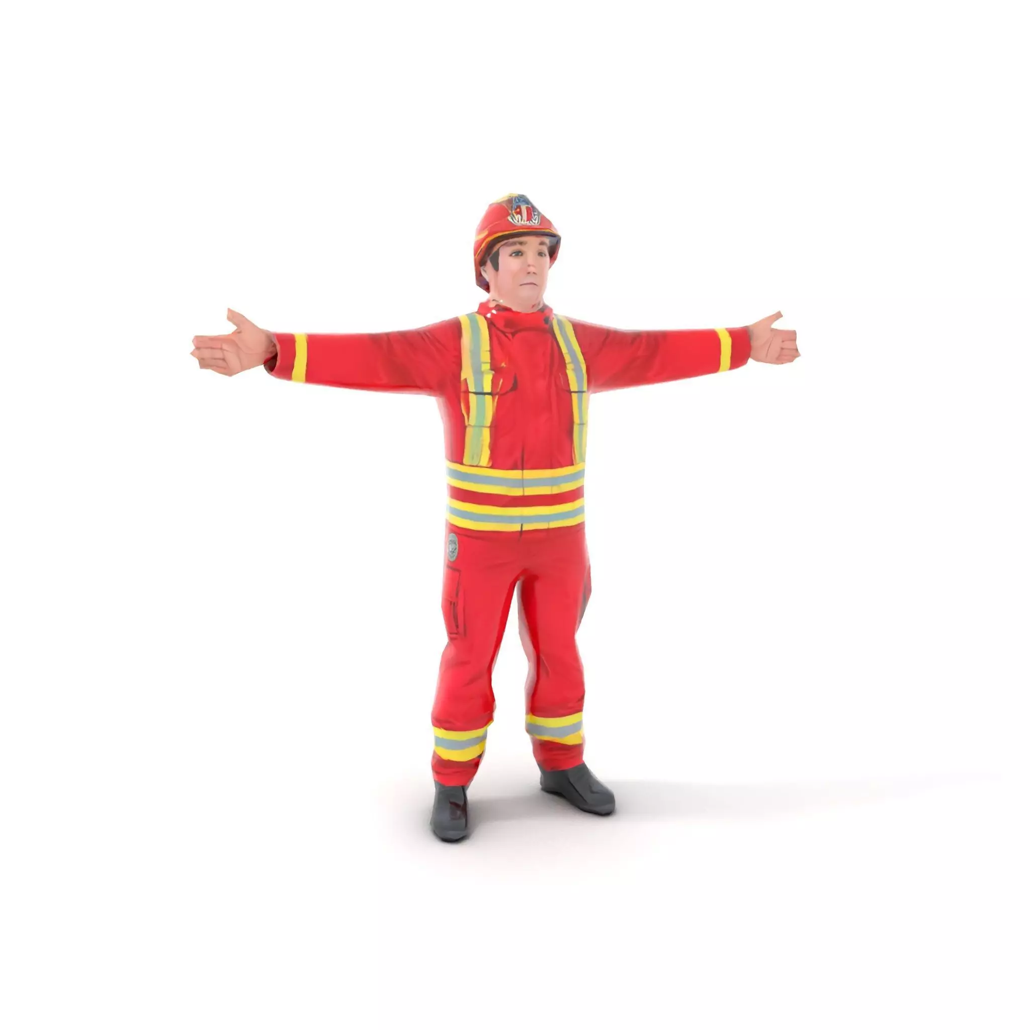 Firefighter Uniform model pack with Reflective Strips Low-poly 3D model_7