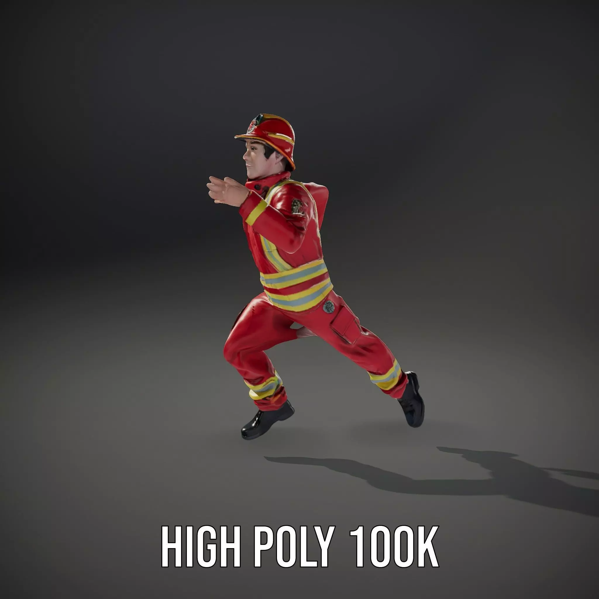 Firefighter Uniform model pack with Reflective Strips Low-poly 3D model_33