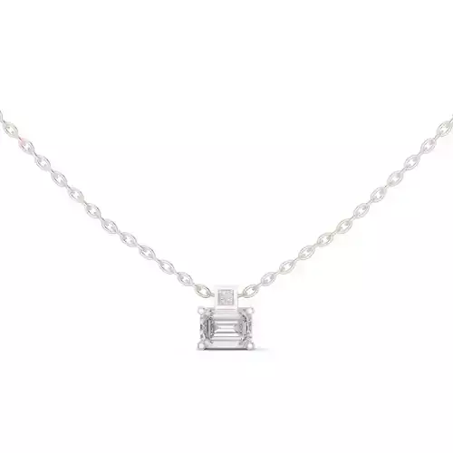  East West Emerald Cut Diamond Pendant Woman 3dm STL Video 3D print model