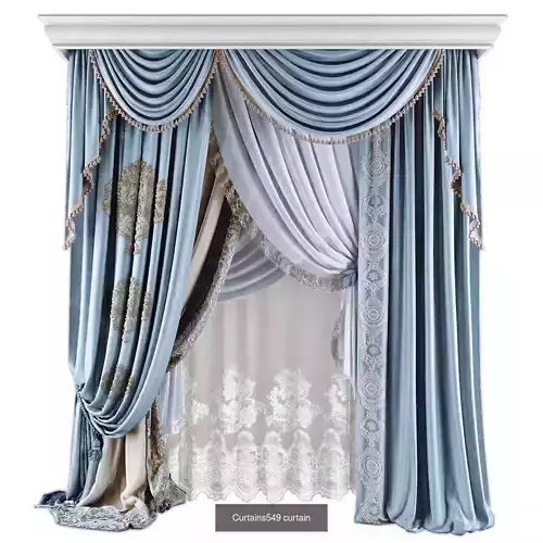 Collection 3D models of 20 curtains 