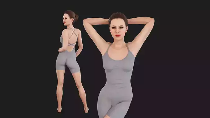 Tight fitting women Low-poly 3D model