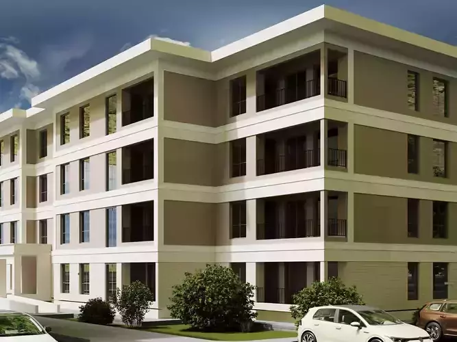 Modern Residential Apartment Building 4 Floor Exterior