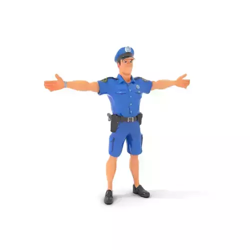 Police Officer Character Model Pack with Detailed Uniform and Accessories
