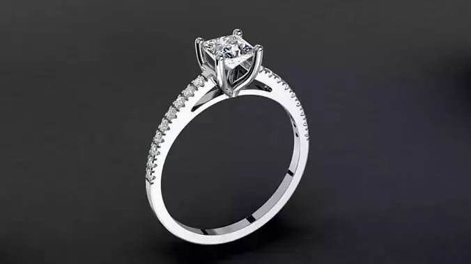 Engagement Princess Diamond Ring 0010