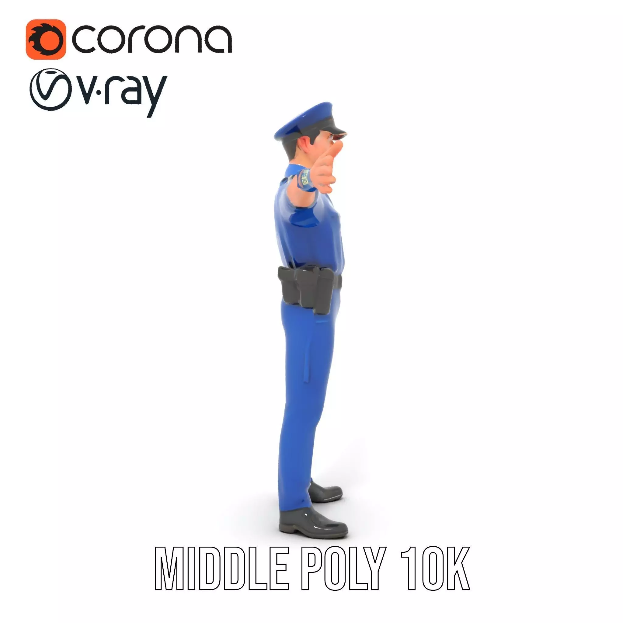Cartoon Police Officer Model Pack Low-poly 3D model_24