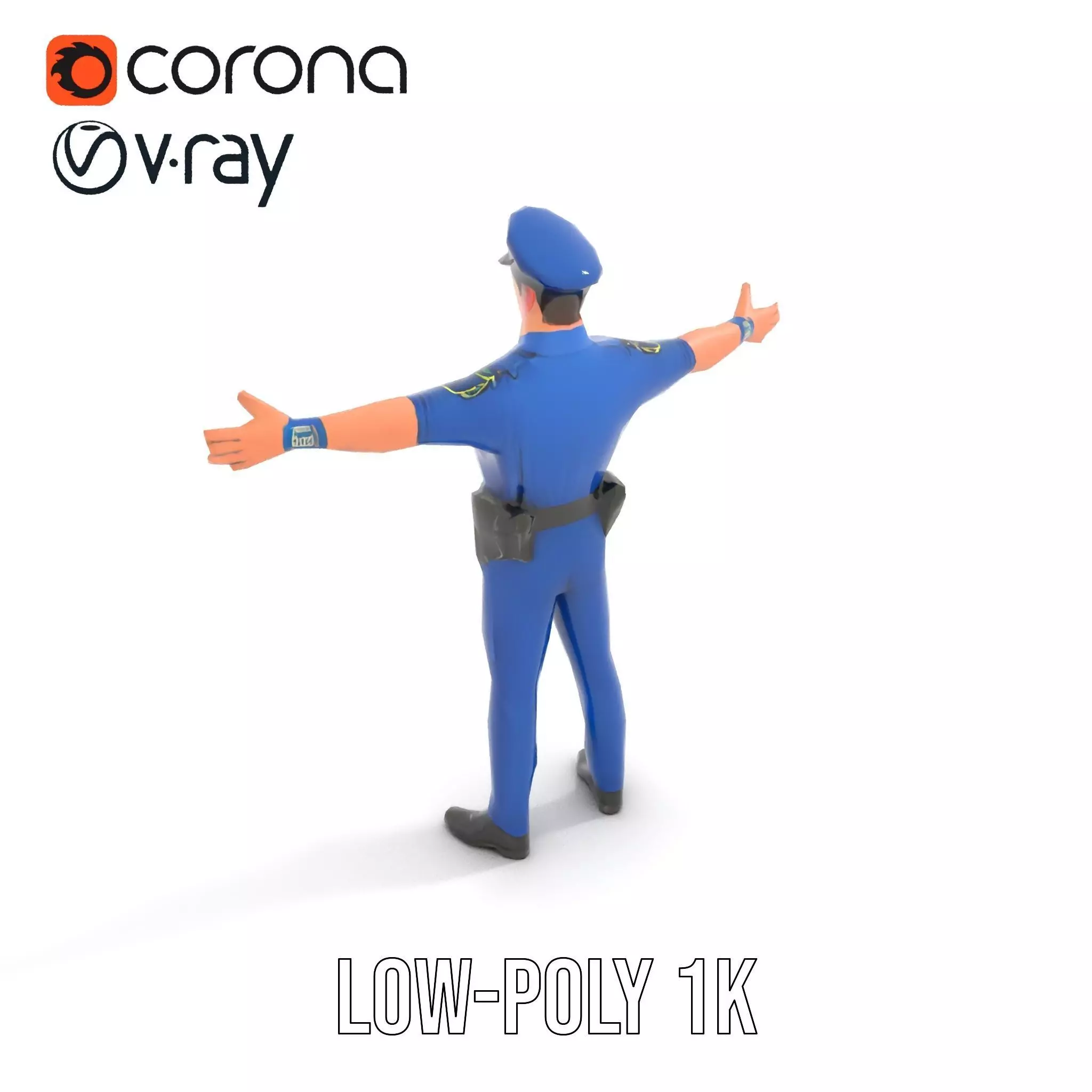 Cartoon Police Officer Model Pack Low-poly 3D model_20