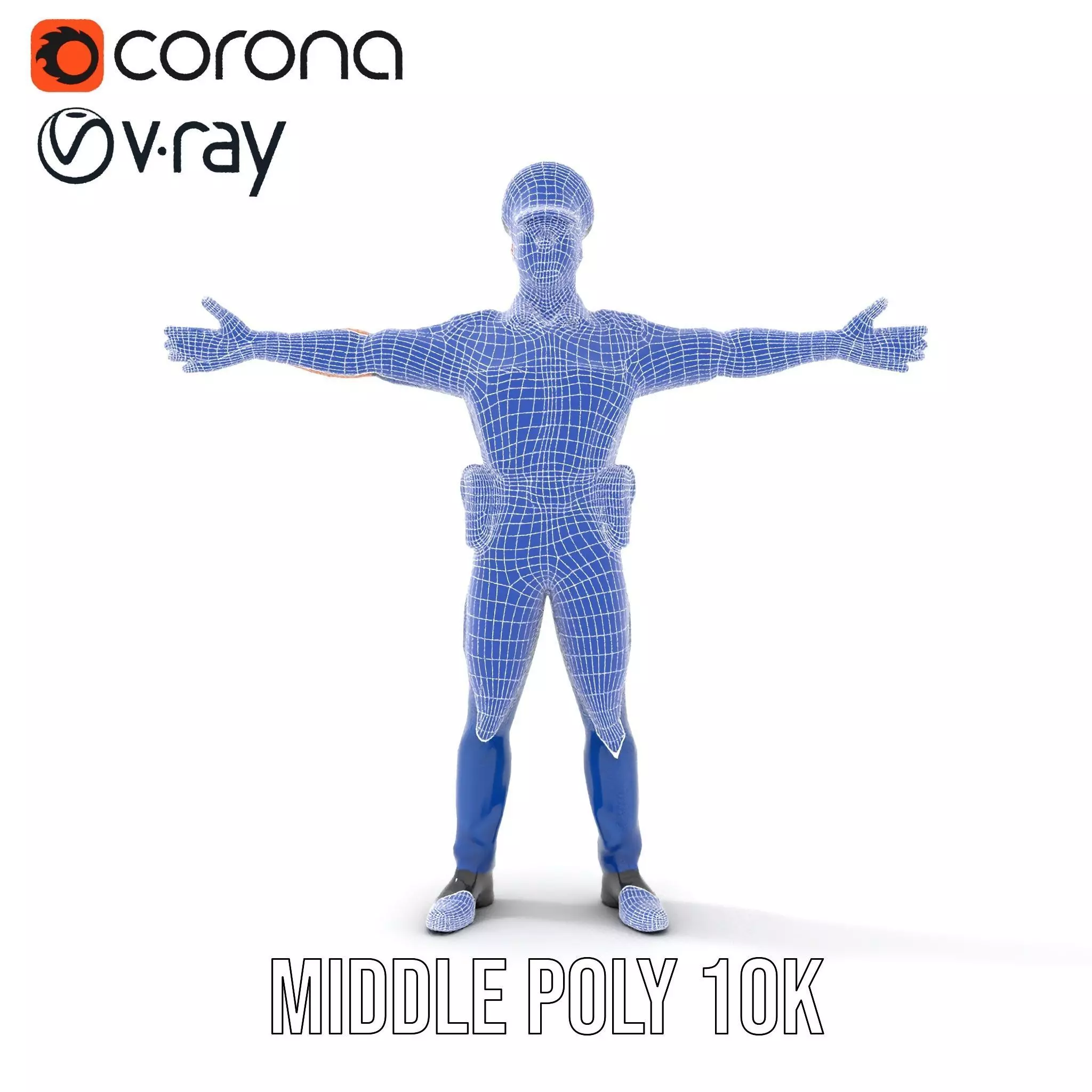 Cartoon Police Officer Model Pack Low-poly 3D model_16