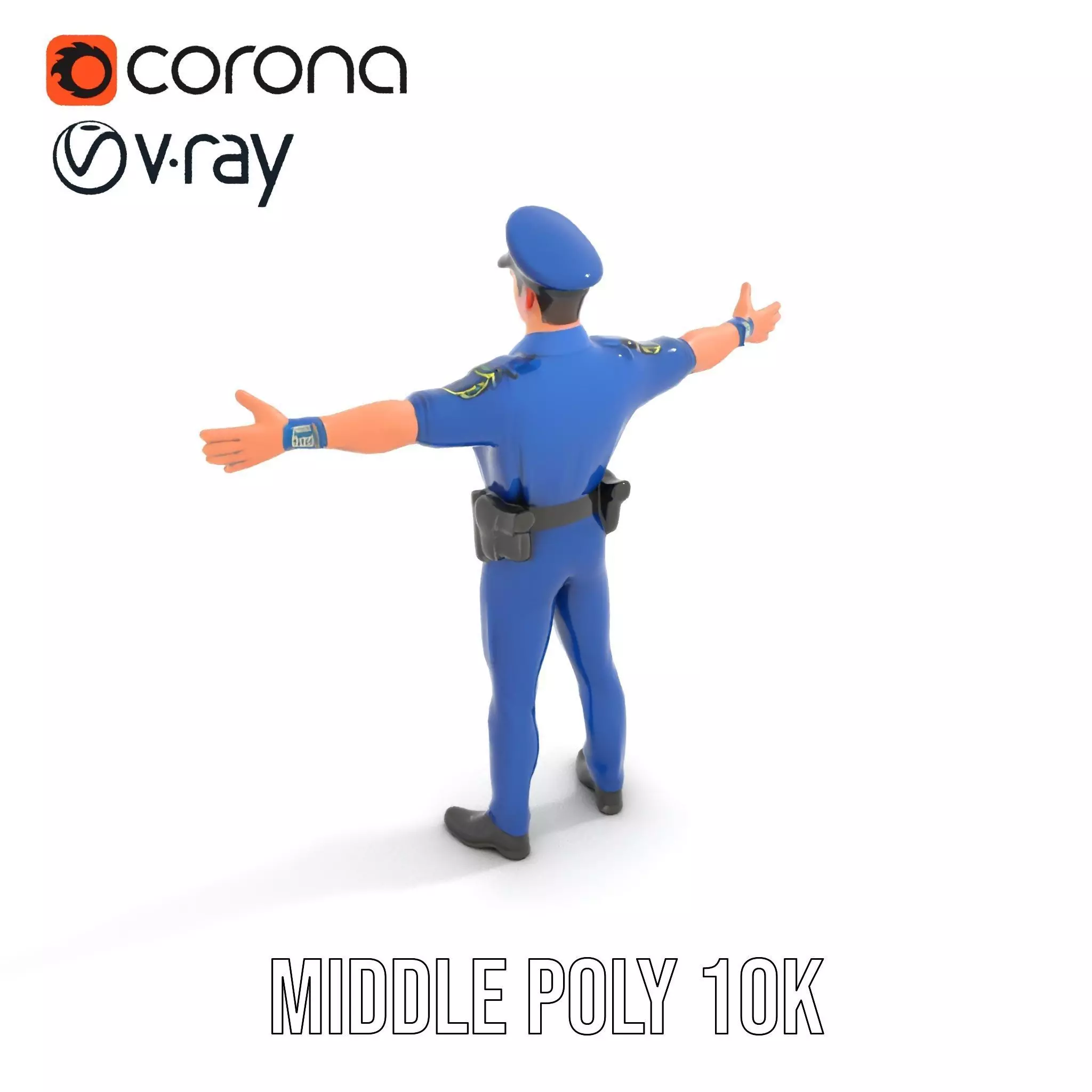 Cartoon Police Officer Model Pack Low-poly 3D model_5
