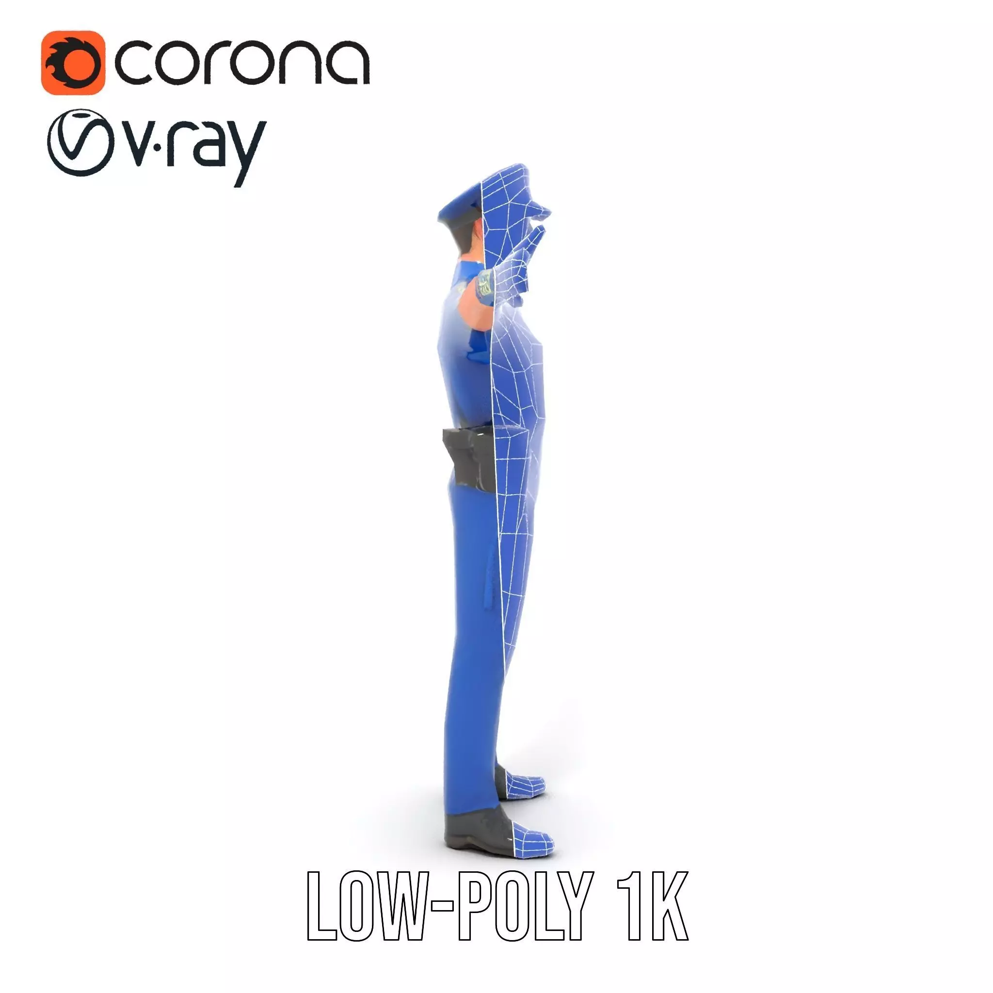 Cartoon Police Officer Model Pack Low-poly 3D model_25