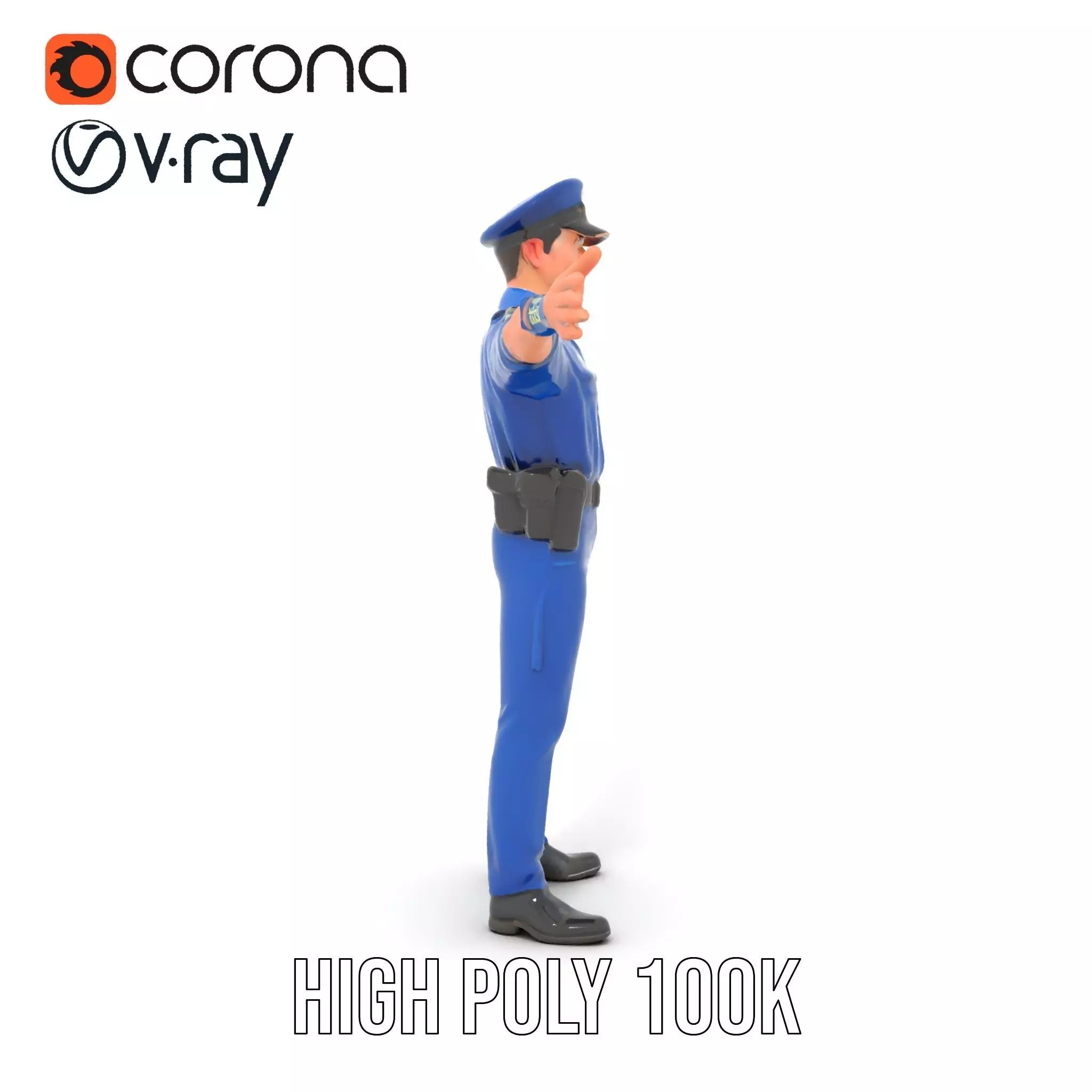 Cartoon Police Officer Model Pack Low-poly 3D model_26