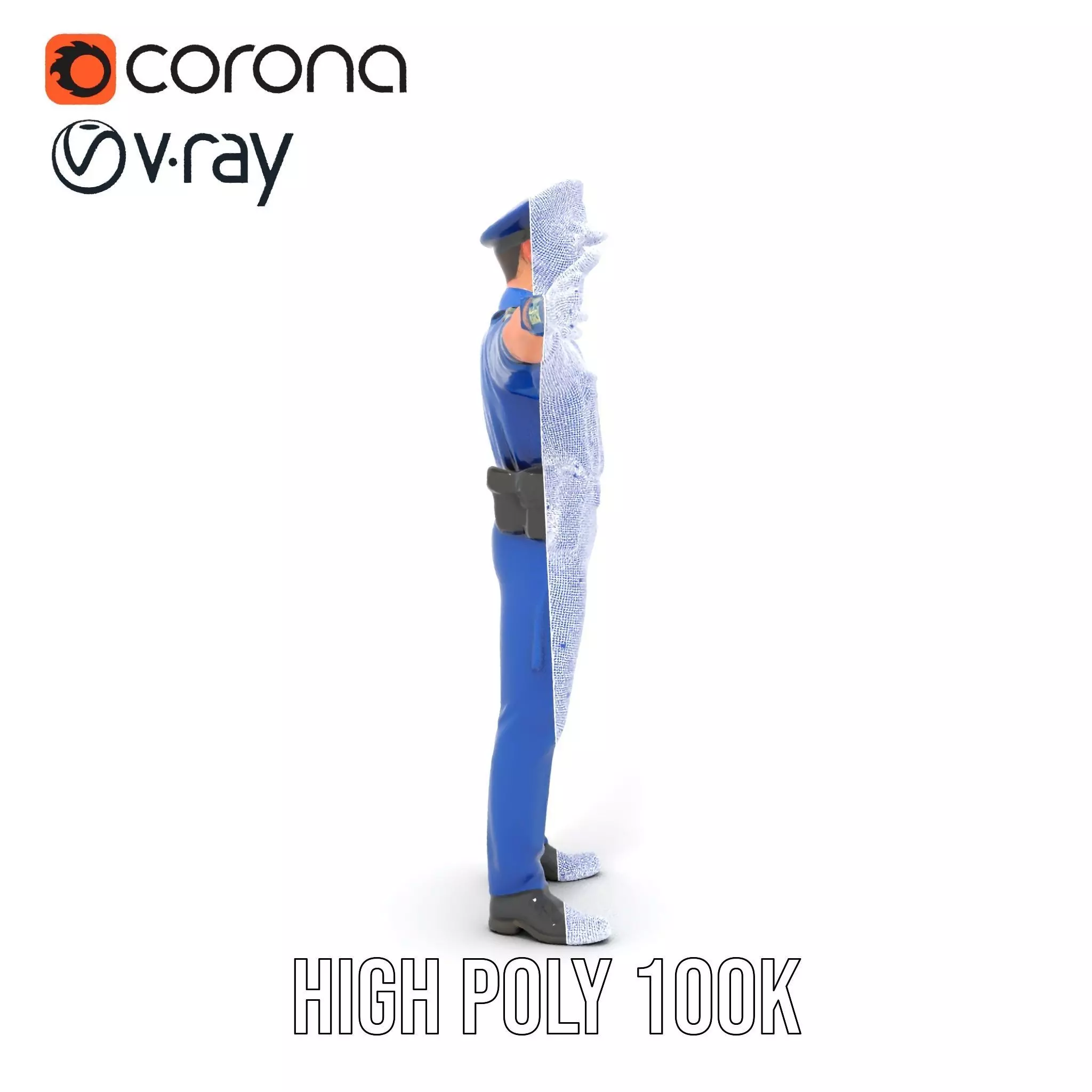 Cartoon Police Officer Model Pack Low-poly 3D model_32