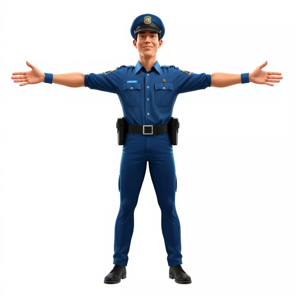 Cartoon Police Officer Model Pack Low-poly 3D model_2