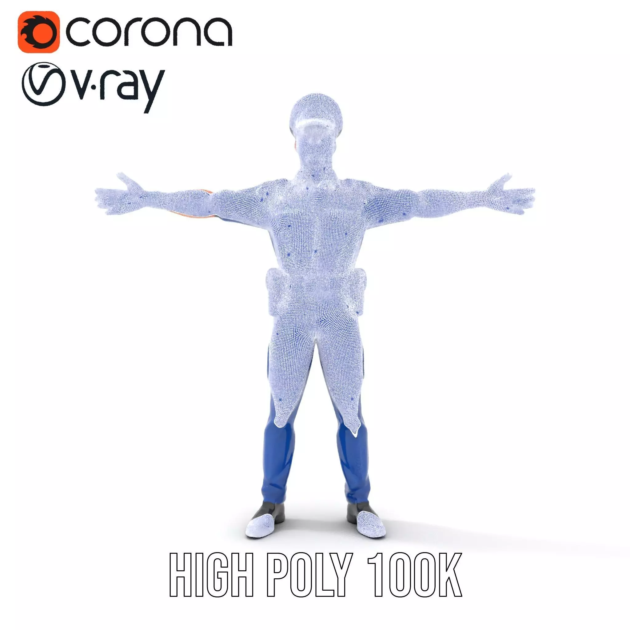 Cartoon Police Officer Model Pack Low-poly 3D model_33