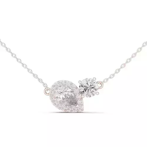 Pear Halo Diamond Pendant Woman Necklace 3dm STL Video 3D print model