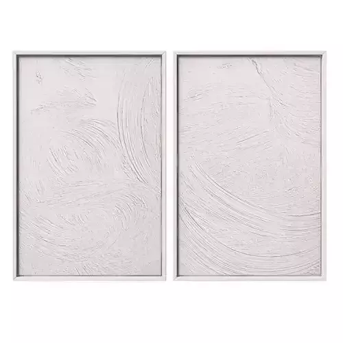 3D Texture White Wall Decor
