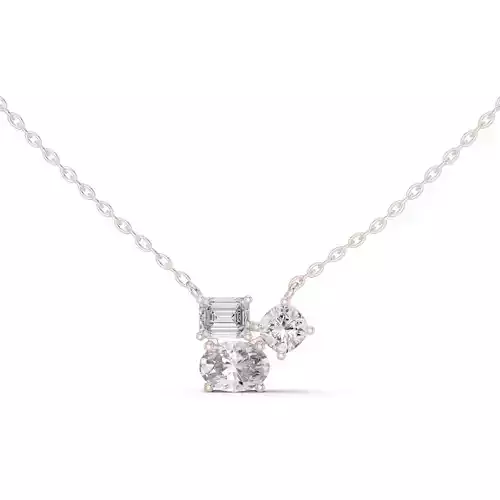 Oval Emerald Cushion Three Diamond Pendant Woman 3dm STL Video 3D print model