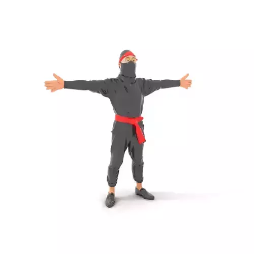 Ninja Character Model Pack with Red Accents