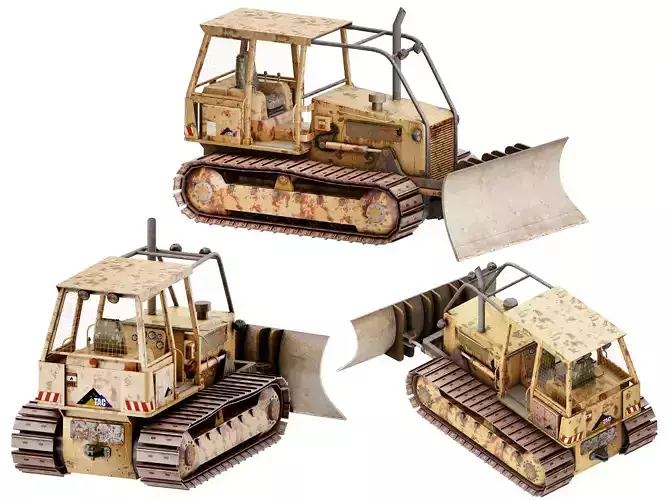 bulldozer Low-poly 3D model