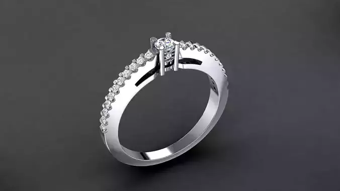 Engagement Ring 3 mm Round Diamond 0011