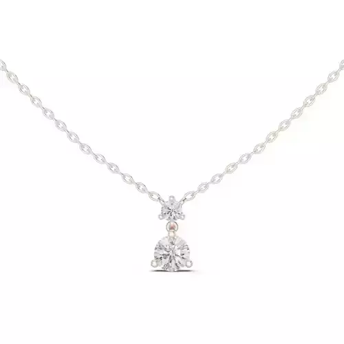 Round Cut Diamond Pendant Woman Necklace 3dm STL Video