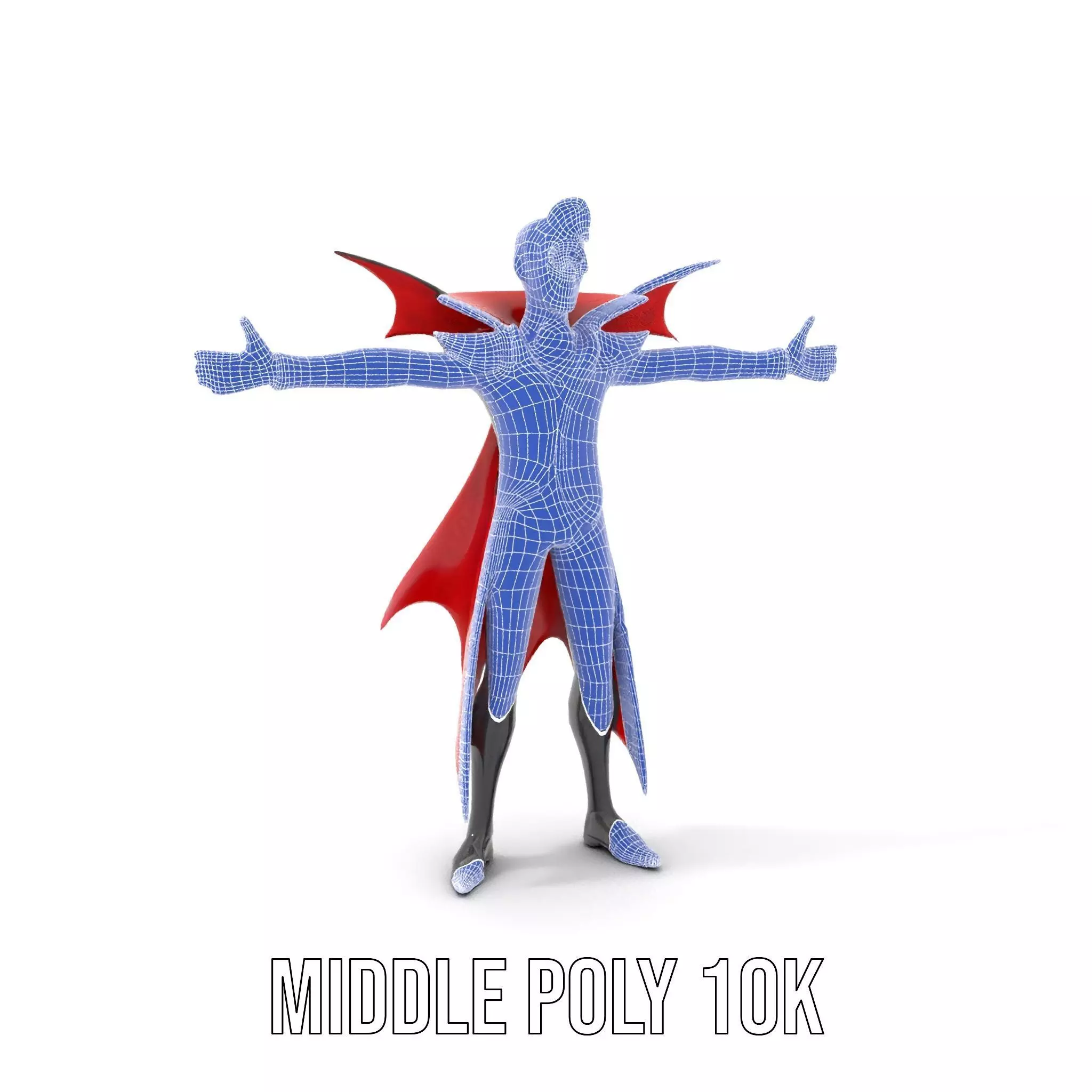 Vampire Character with Red Cape Model Pack Low-poly 3D model_13