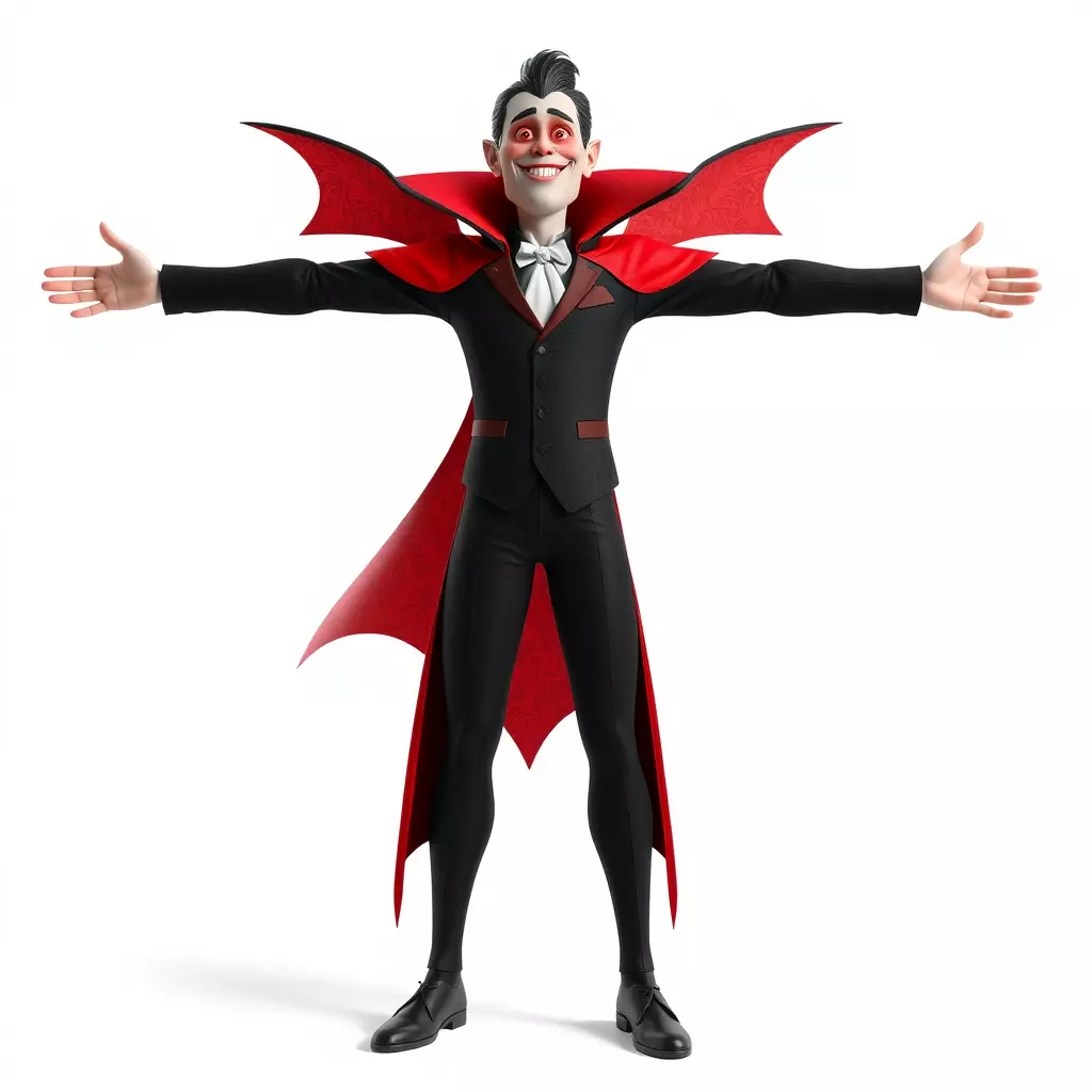 Vampire Character with Red Cape Model Pack Low-poly 3D model_2