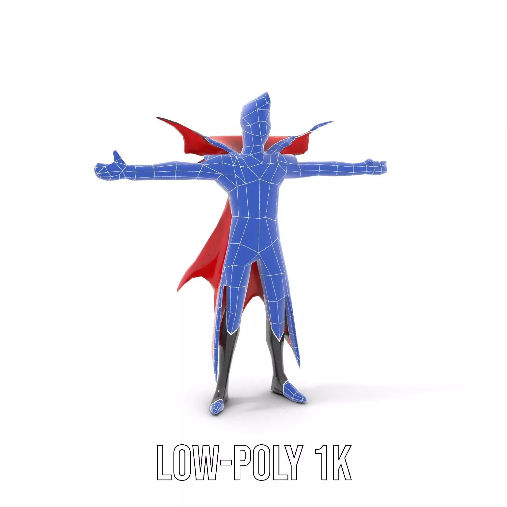 Vampire Character with Red Cape Model Pack Low-poly 3D model_30