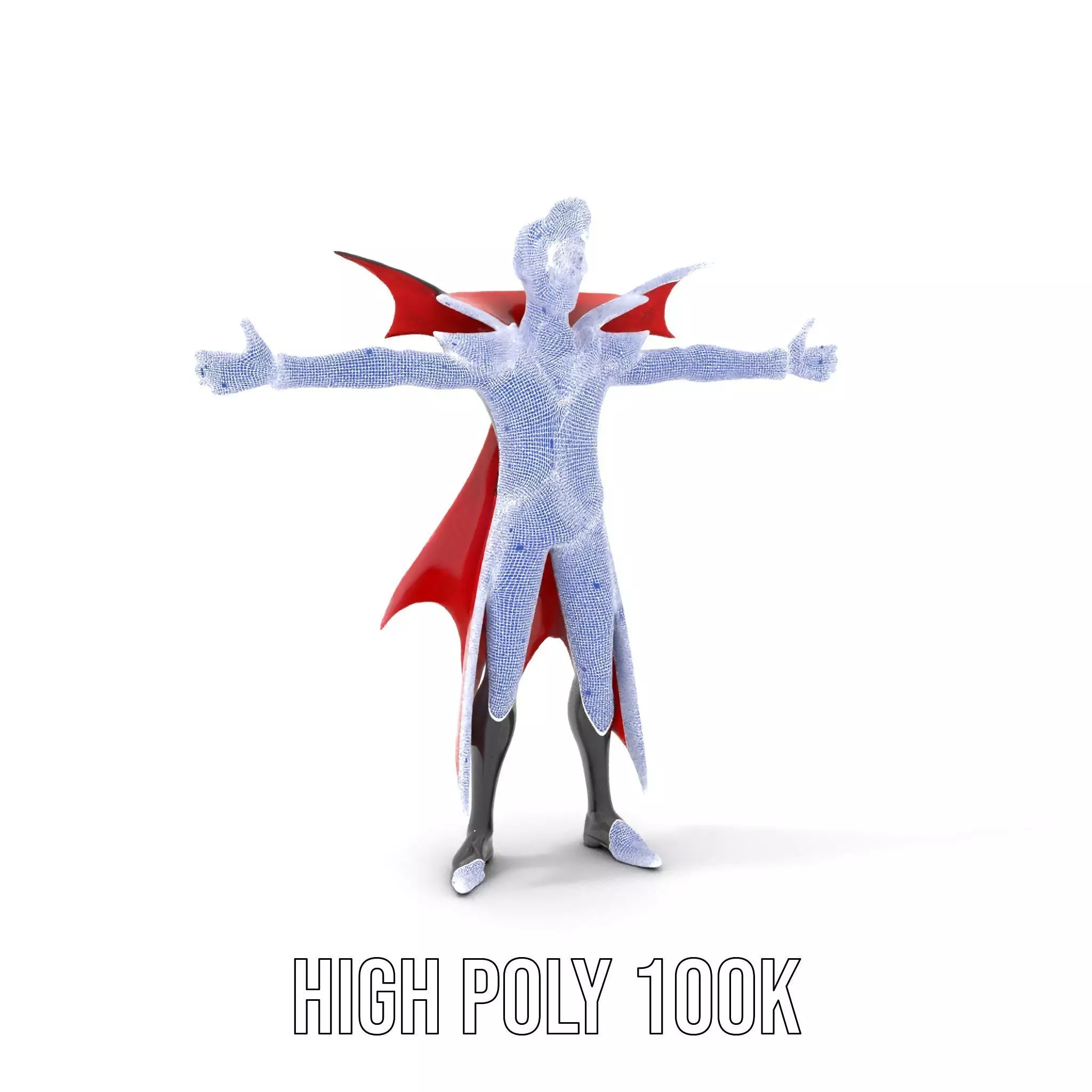 Vampire Character with Red Cape Model Pack Low-poly 3D model_4