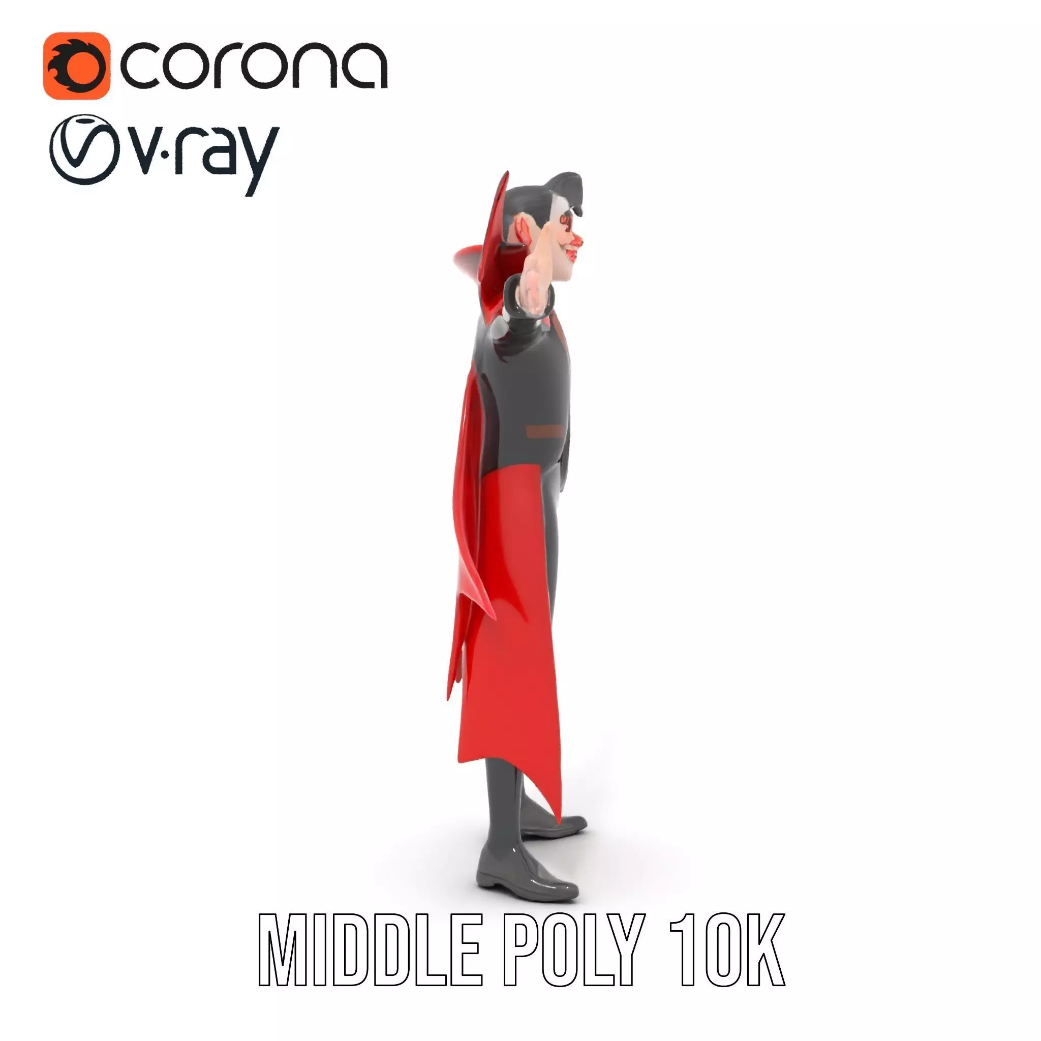 Vampire Character with Red Cape Model Pack Low-poly 3D model_16