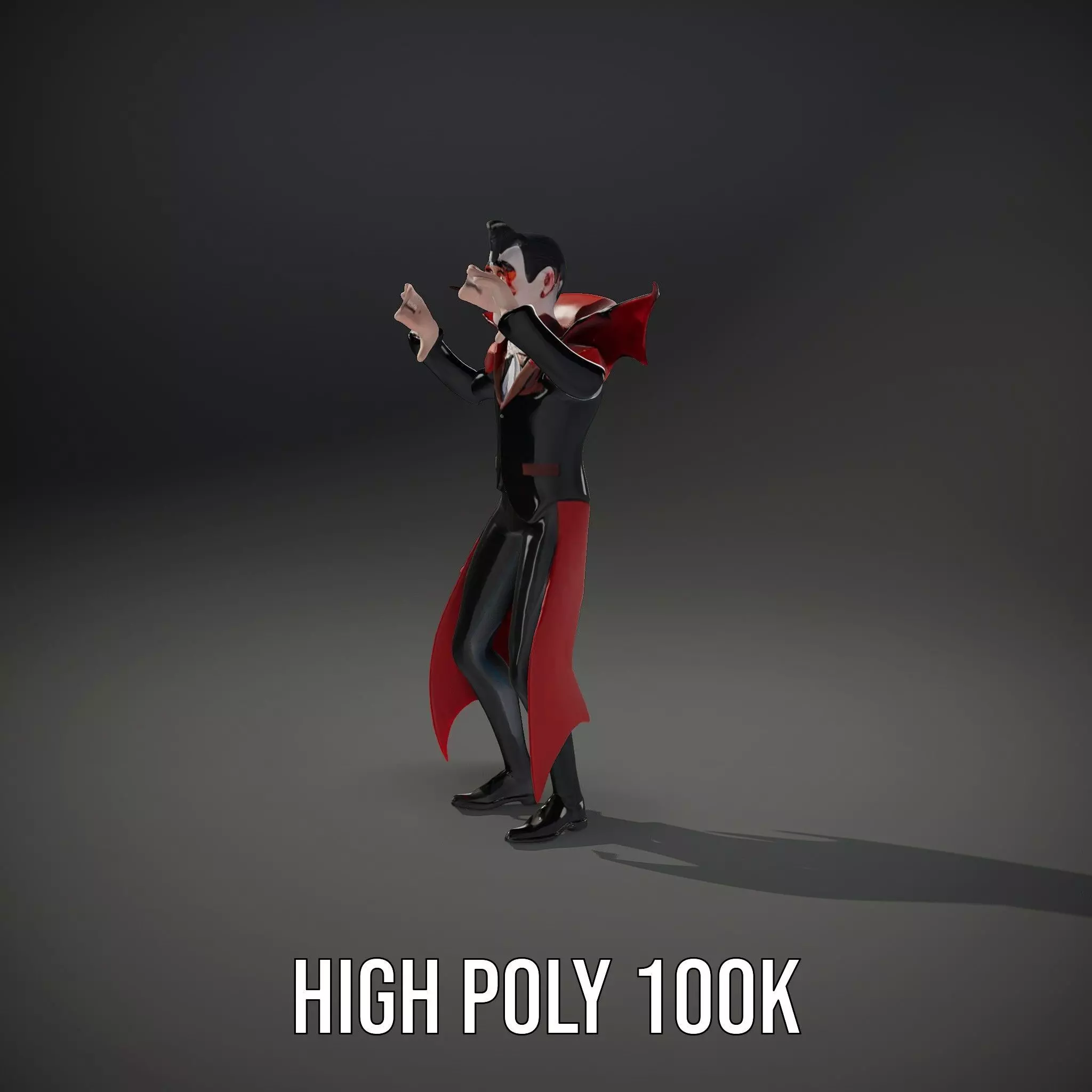 Vampire Character with Red Cape Model Pack Low-poly 3D model_33