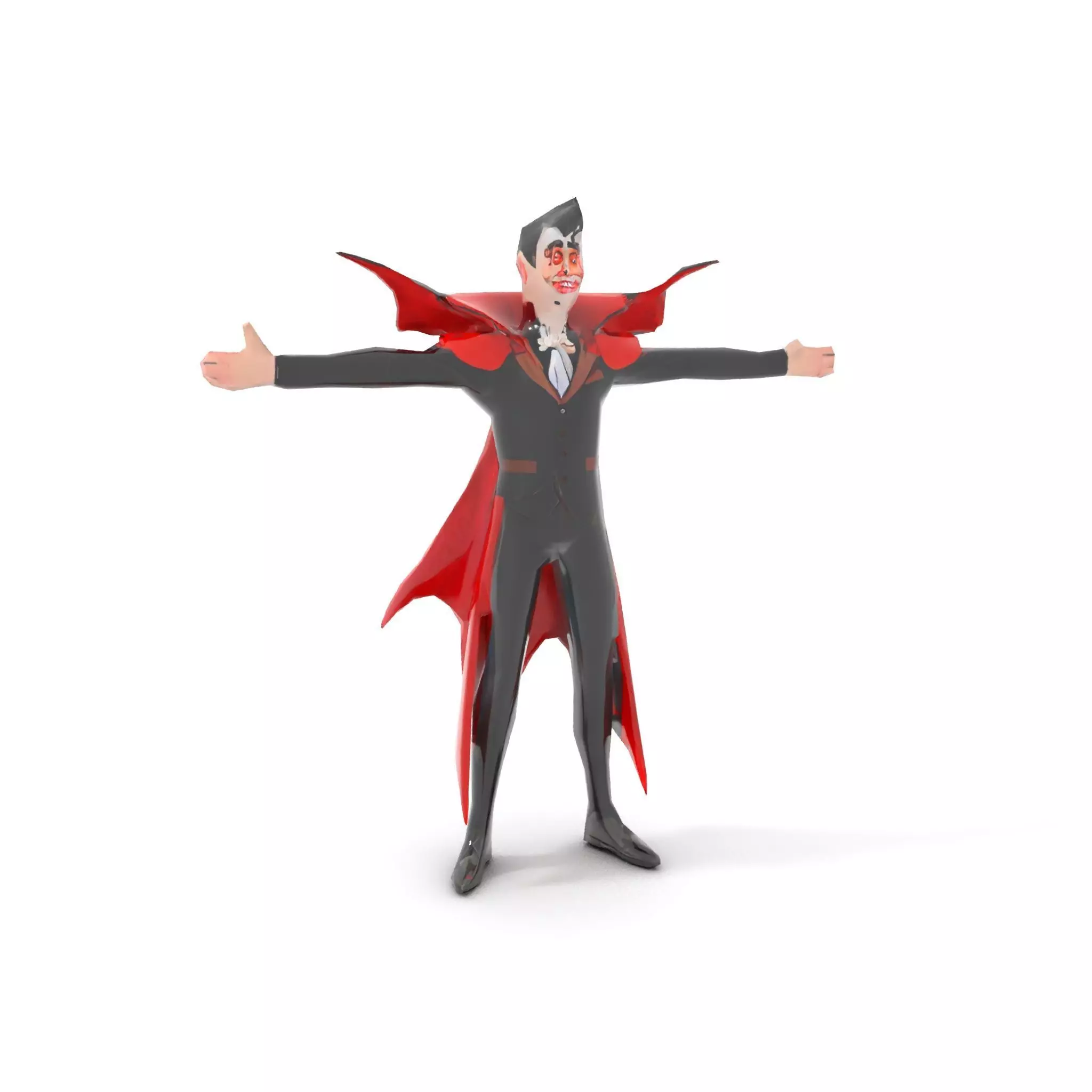Vampire Character with Red Cape Model Pack Low-poly 3D model_7