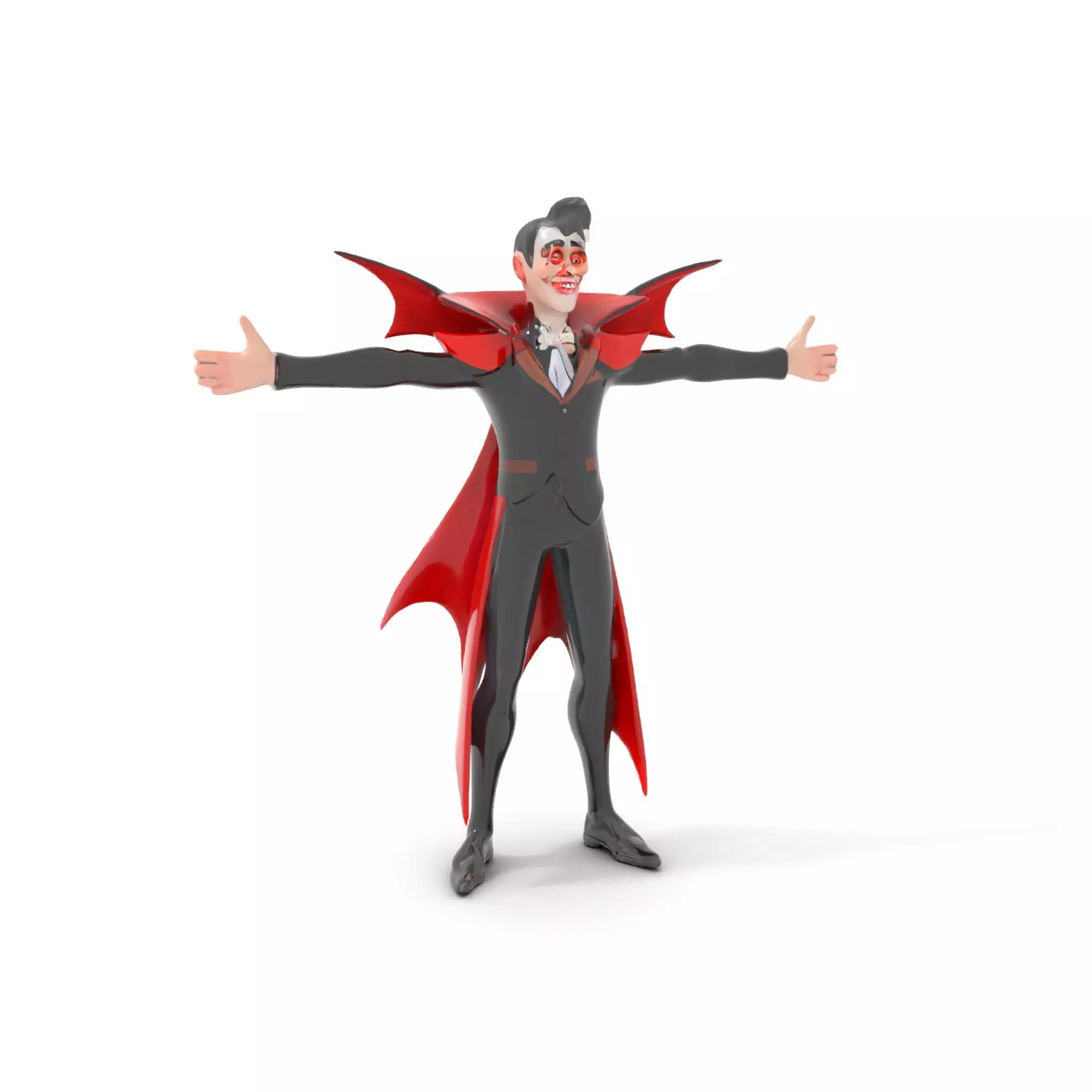 Vampire Character with Red Cape Model Pack Low-poly 3D model_0